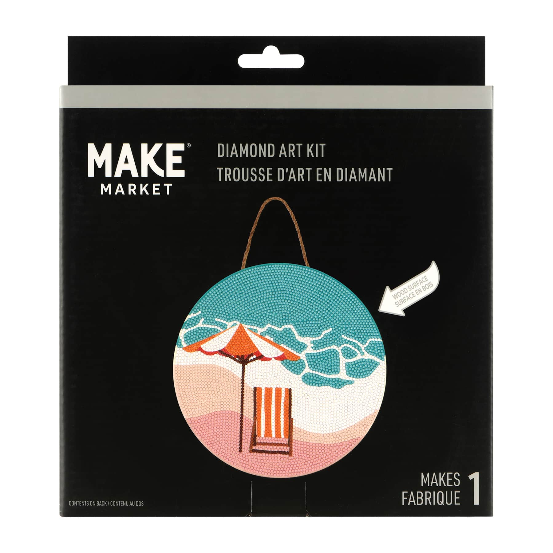 Beach Wood Plaque Diamond Art Kit by Make Market&#xAE;