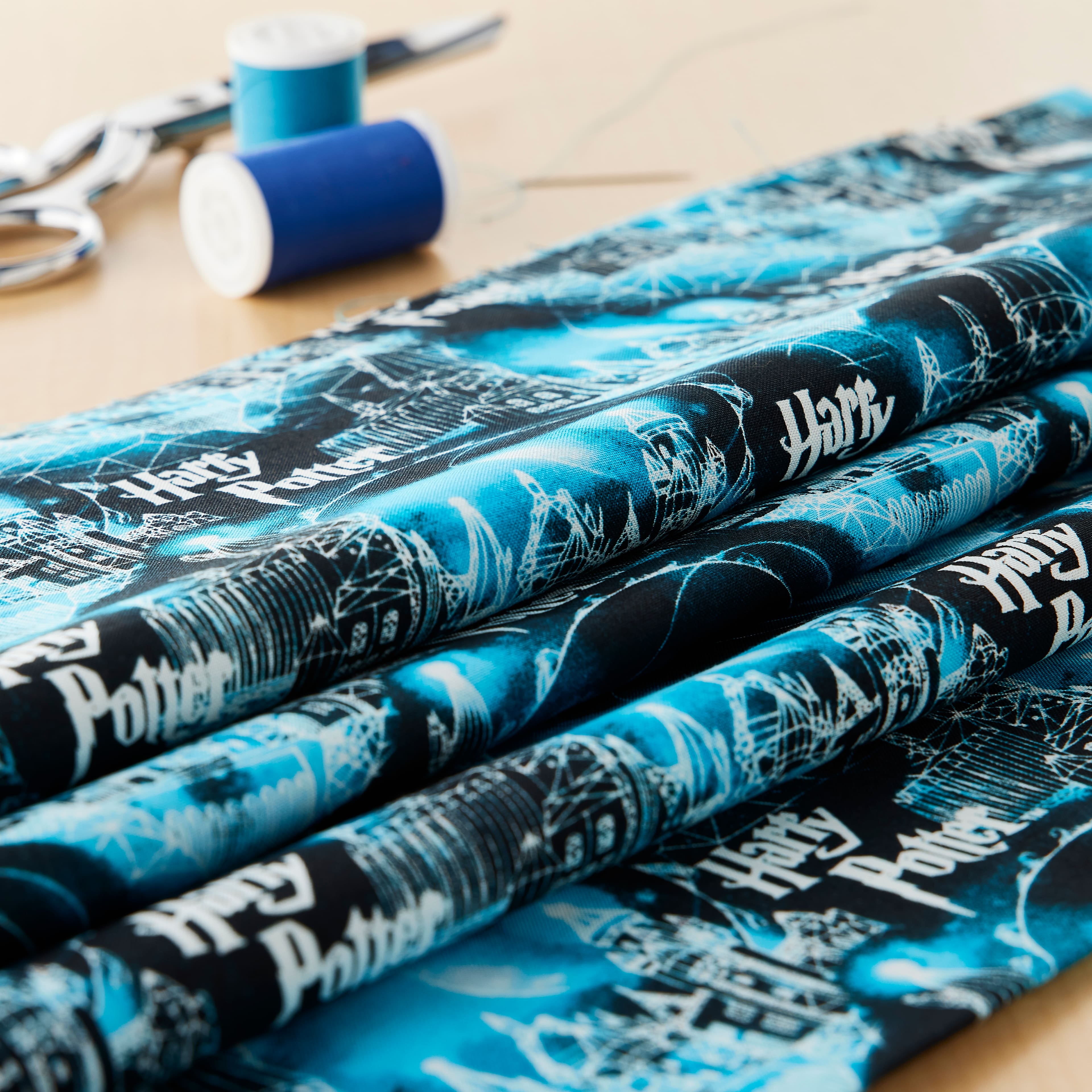 Camelot&#xAE; Fabrics Harry Potter&#x2122; Blue Hogwarts&#x2122; Moon Cotton Fabric
