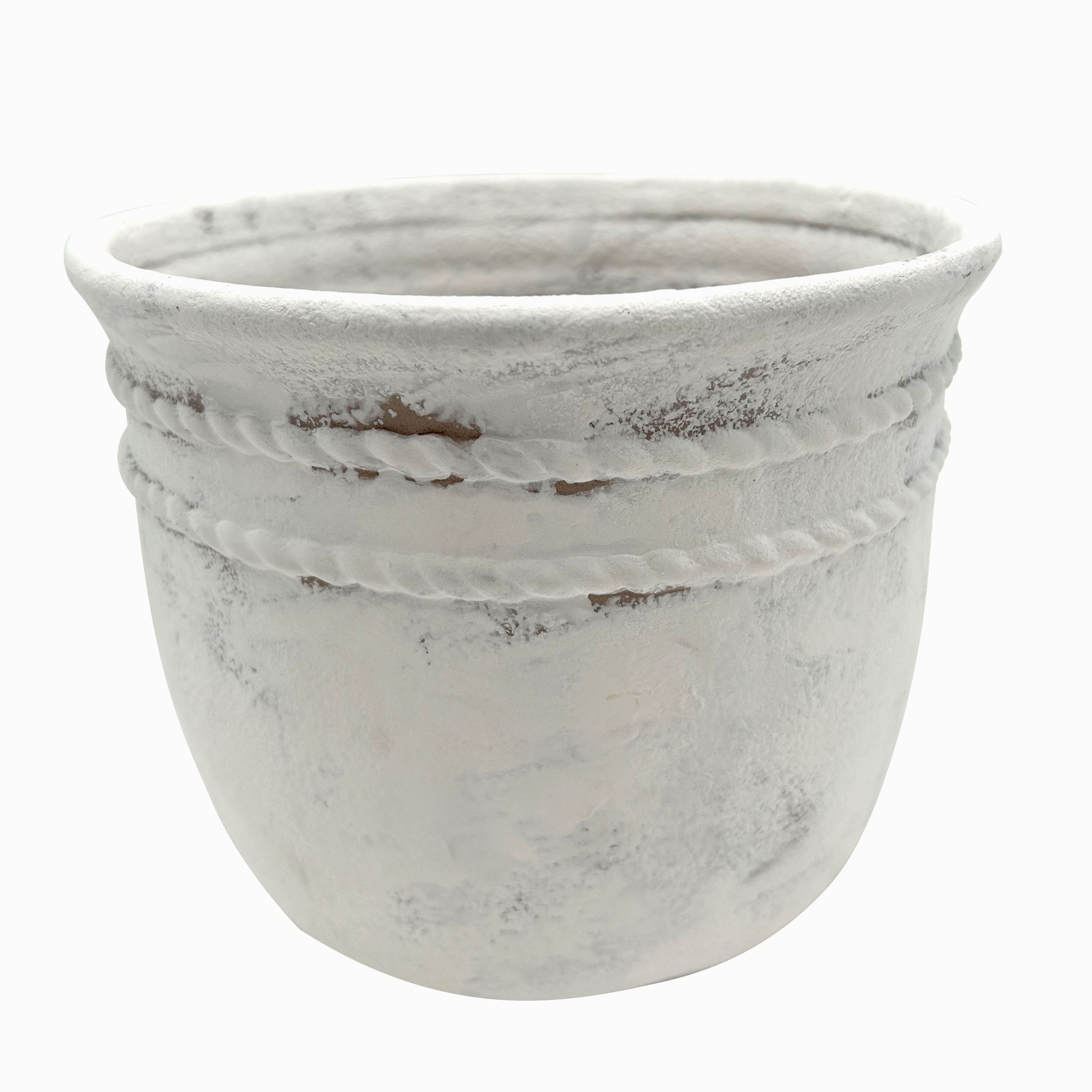 8&#x22; White Braids Ceramic Pot by Ashland&#xAE;