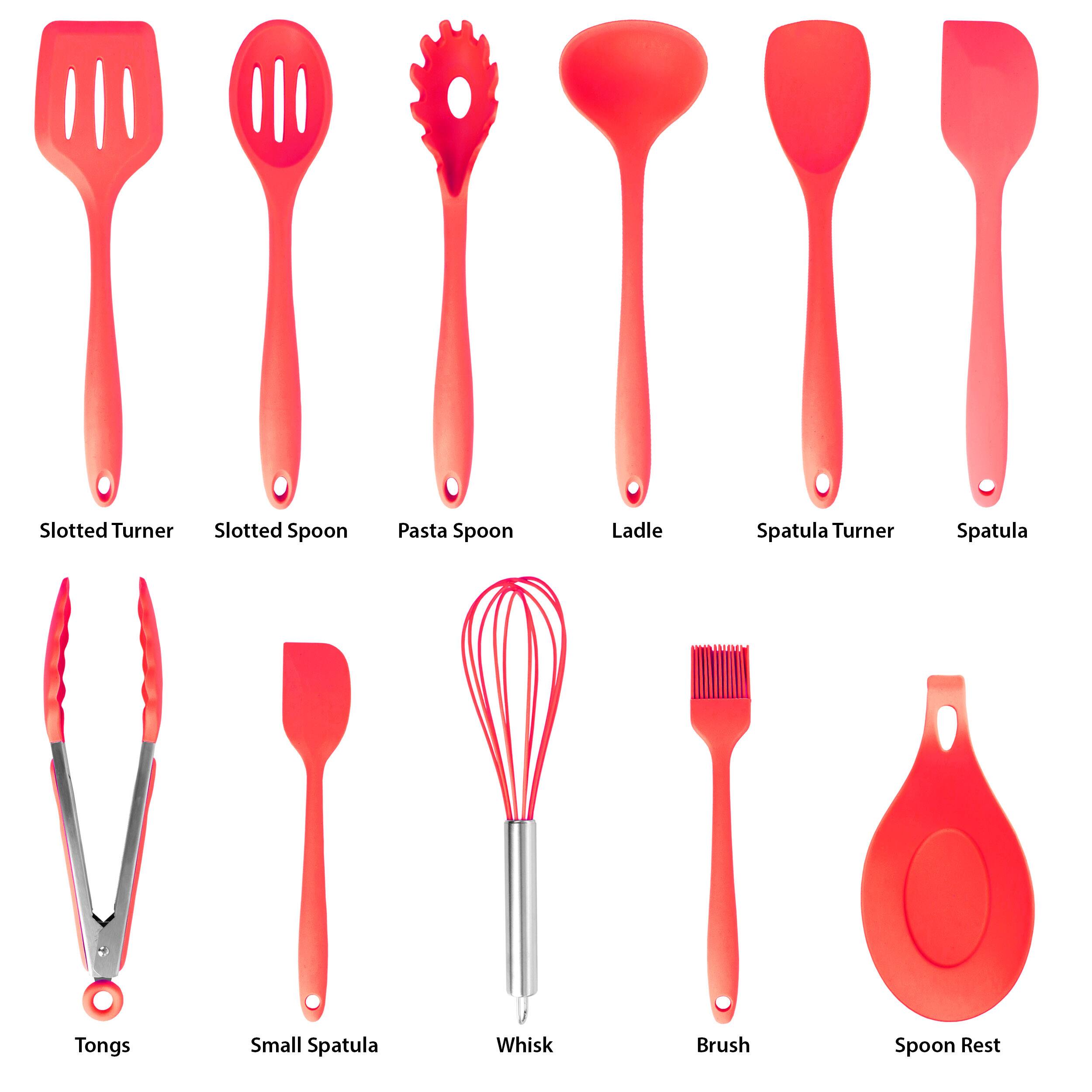 MegaChef Red Silicone Cooking Utensils Set, 12ct.