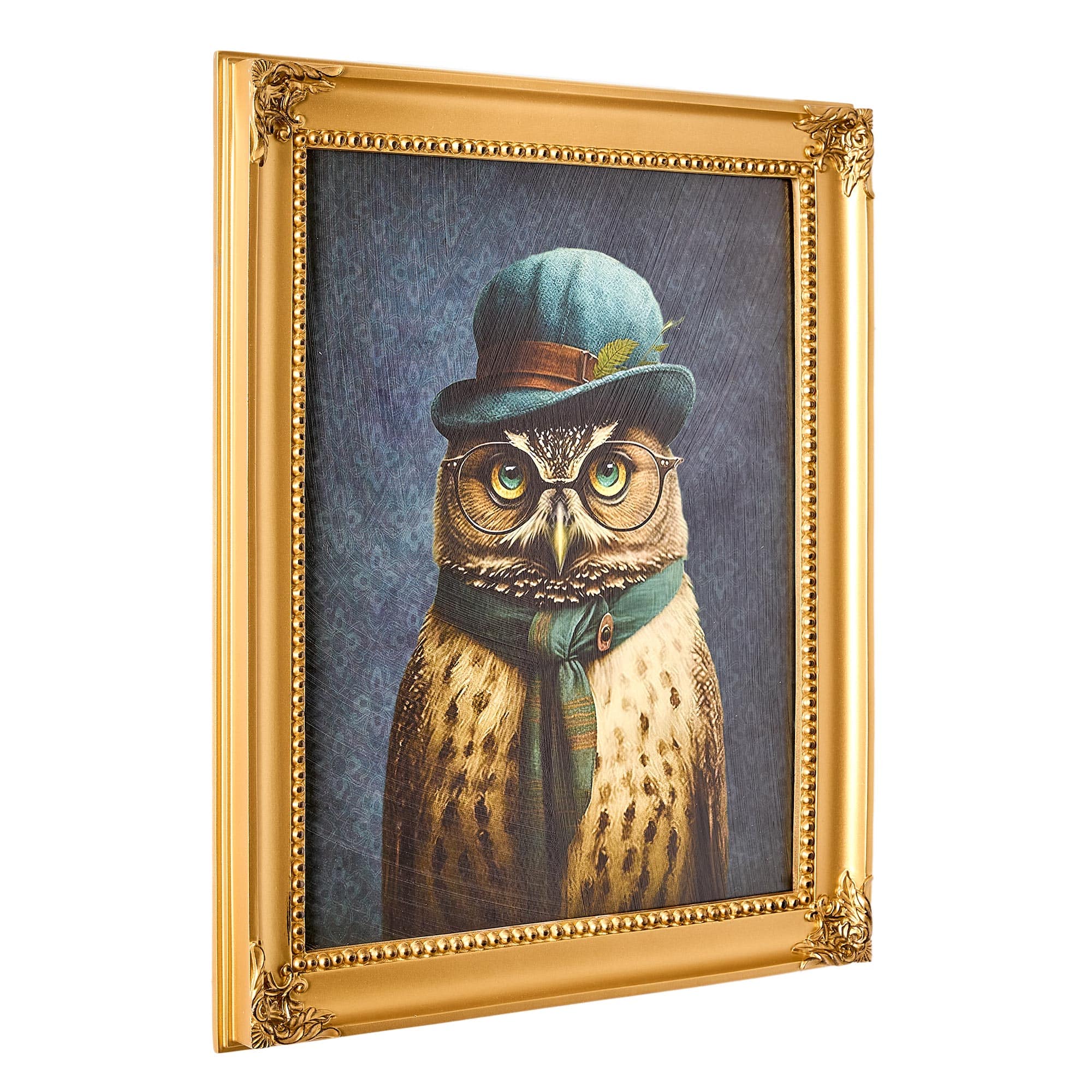 American Art Decor Old Wise Owl Ornate Framed Bar Wall Decor - 16.75&#x22; x 13.75&#x22; x 1&#x22;