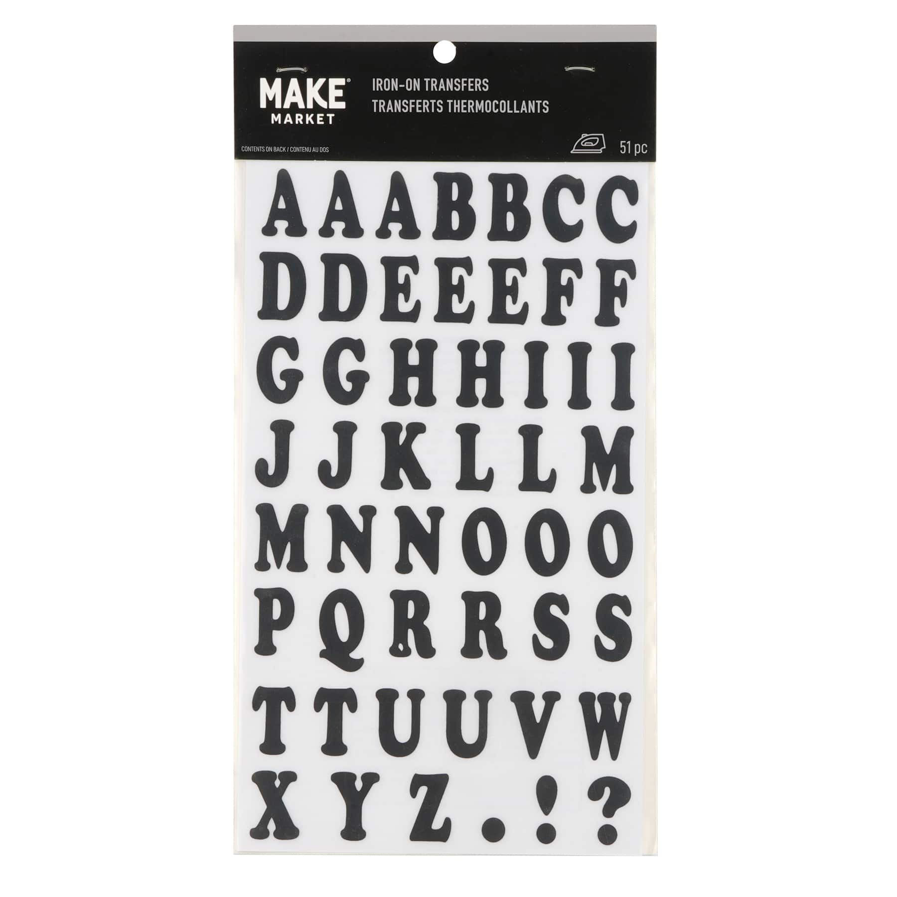 12 Packs: 51 ct. (612 total) 1&#x22; Alphabet Iron-On Transfers by Make Market&#xAE;