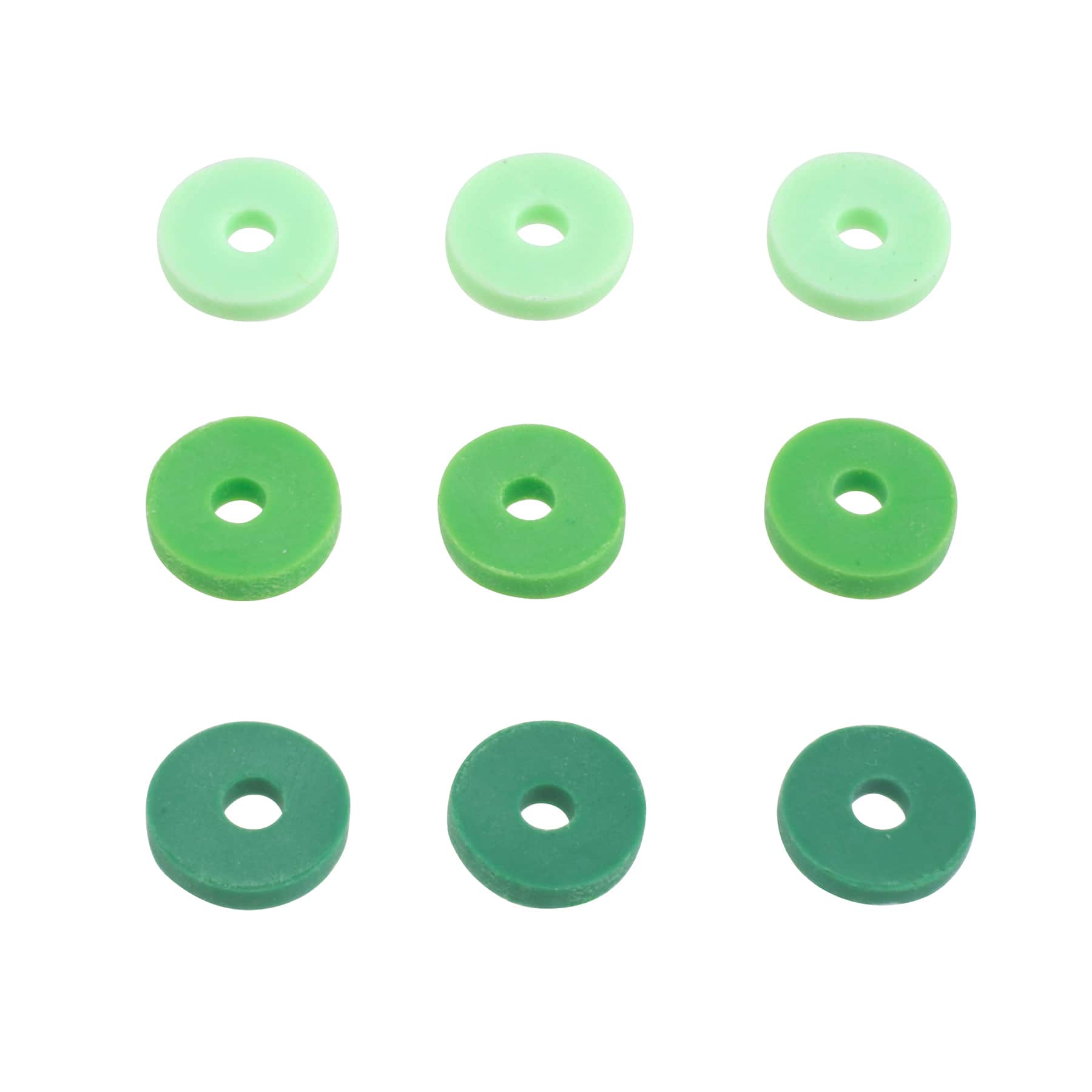 12 Pack: Green PVC Rondelle Spacer Heishi Beads, 5.8mm by Bead Landing™