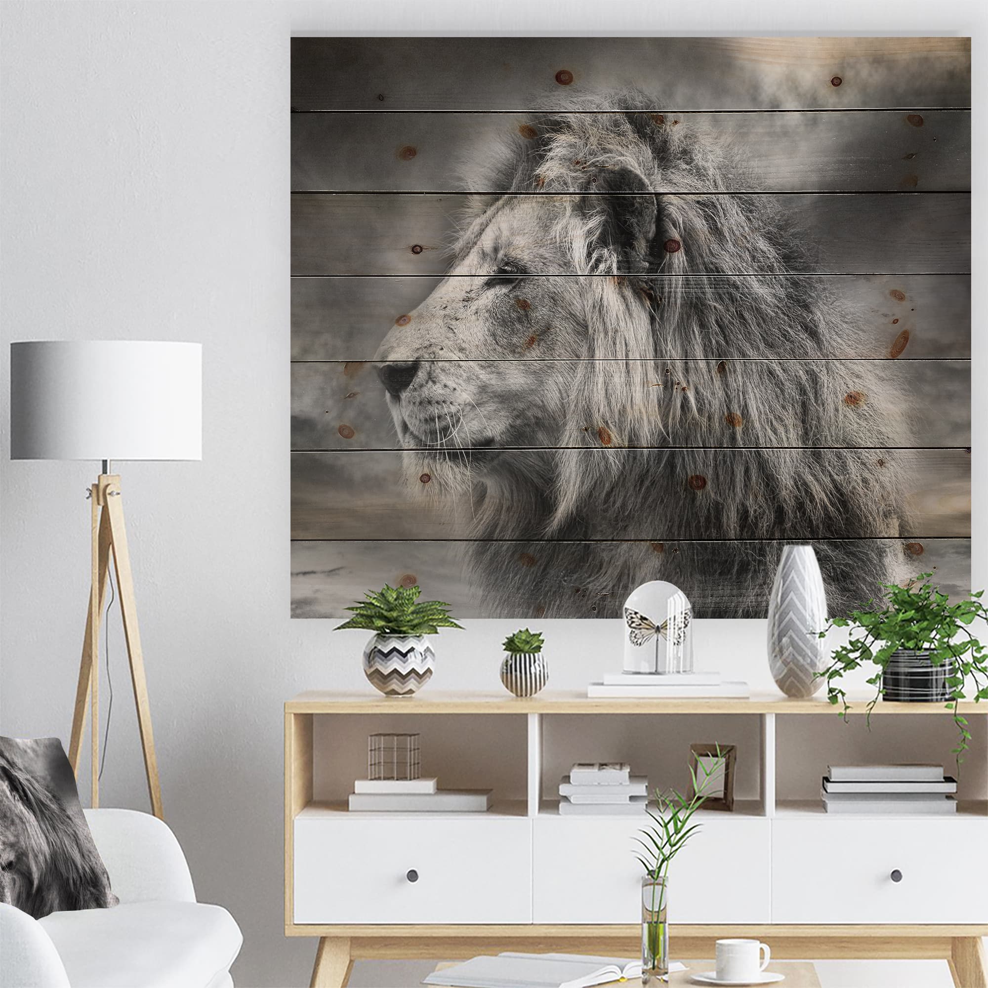 Designart - Grey Wild African Lion