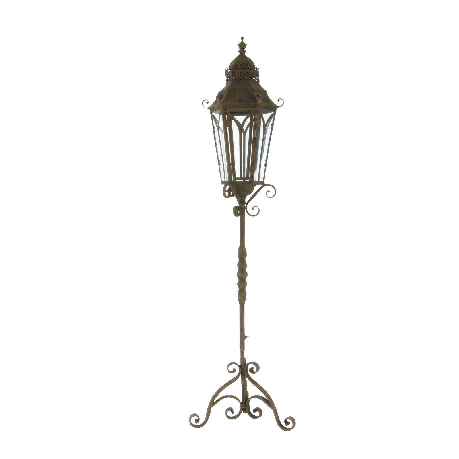 4.5ft. Brown Iron Rustic Candle Holder Lantern