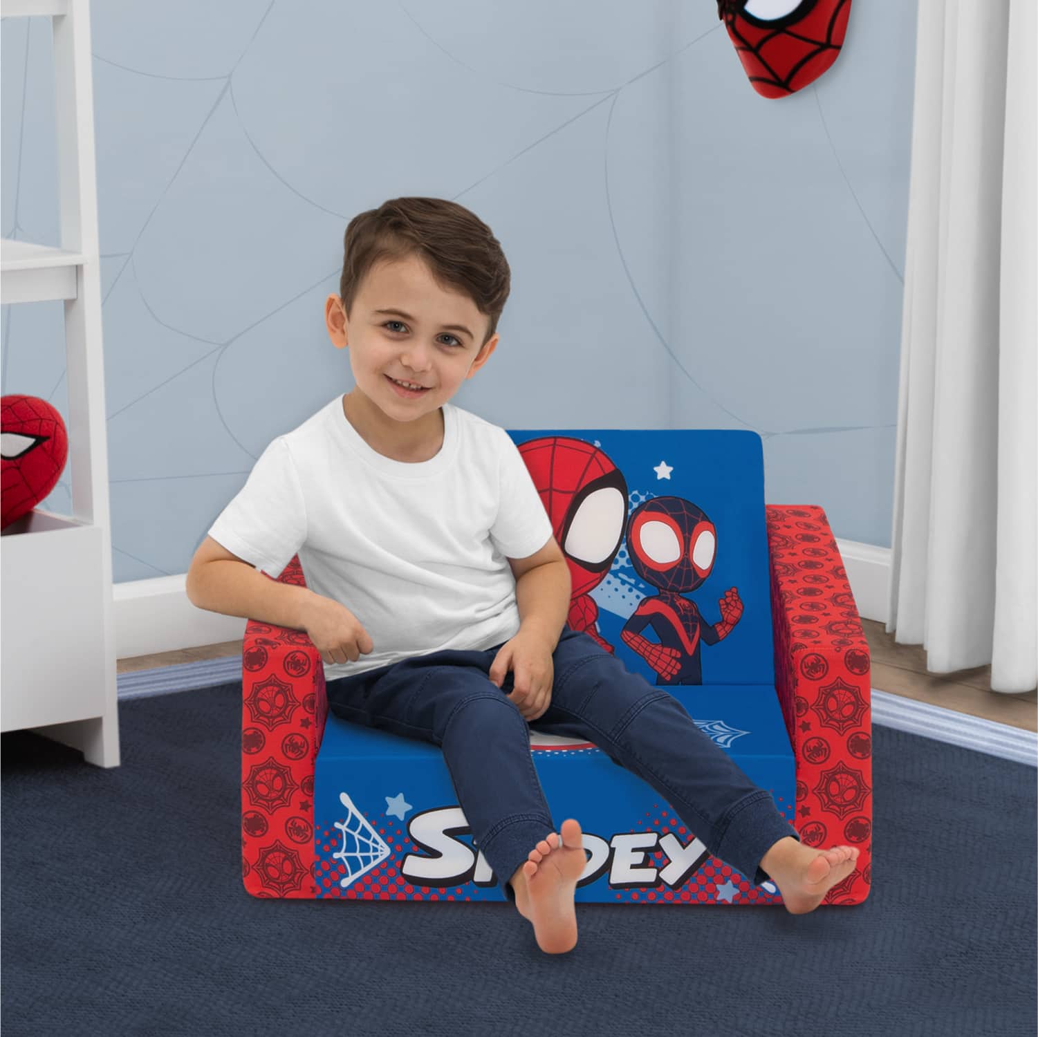 Marvel Spidey &#x26; His Amazing Friends Cozee Flip-Out 2-in-1 Convertible Chair To Lounger