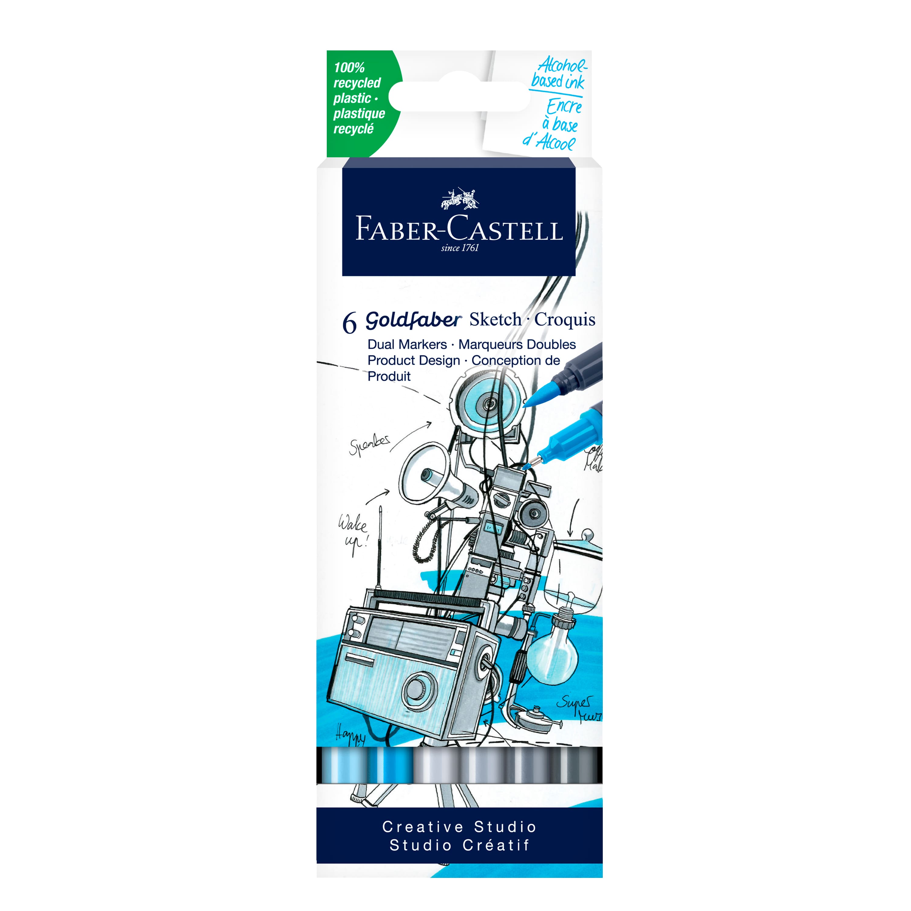 Faber-Castell&#xAE; Goldfaber Sketch Product Design Dual Tip Alcohol Markers