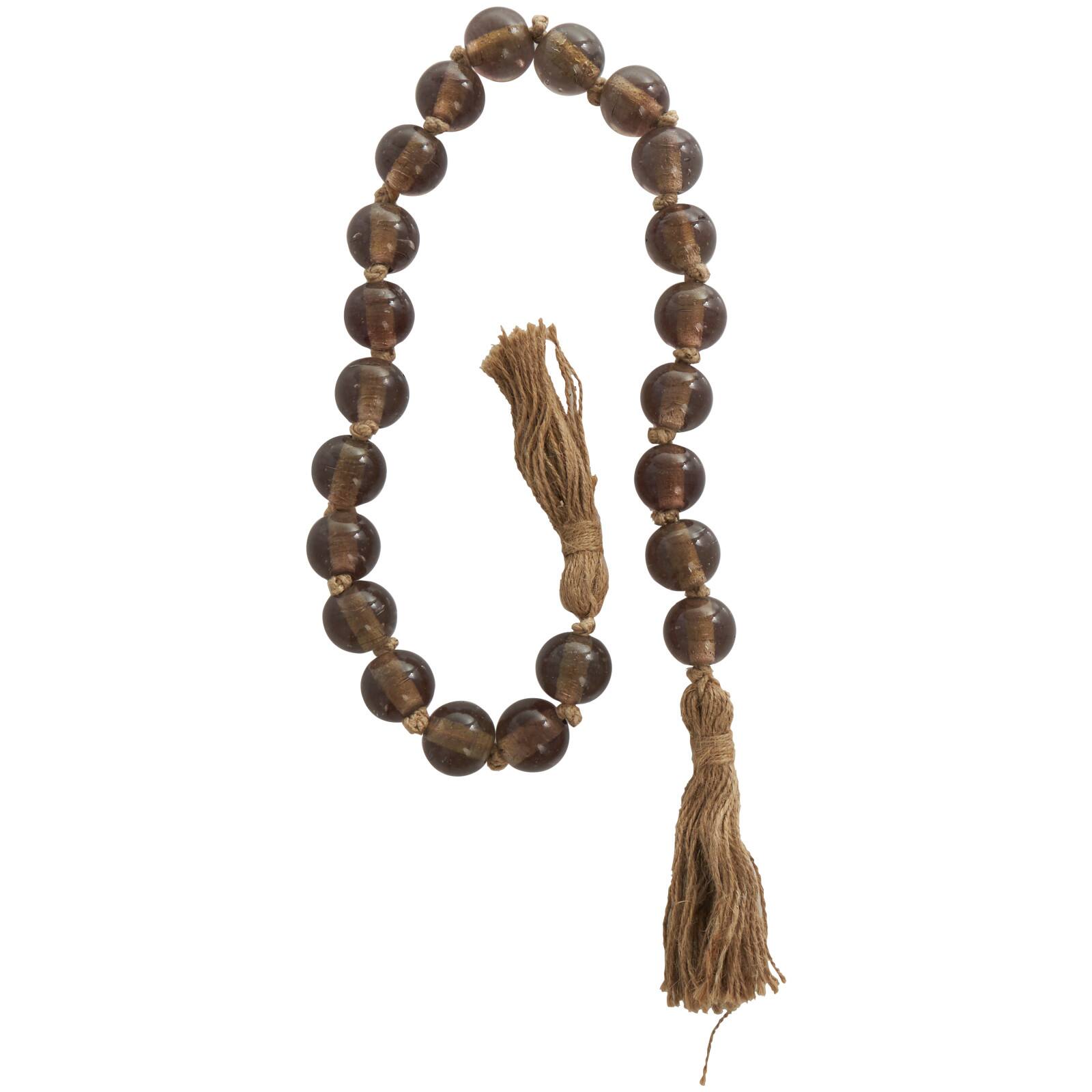 4ft. Glass Handmade Round Beaded Garland with Tassel