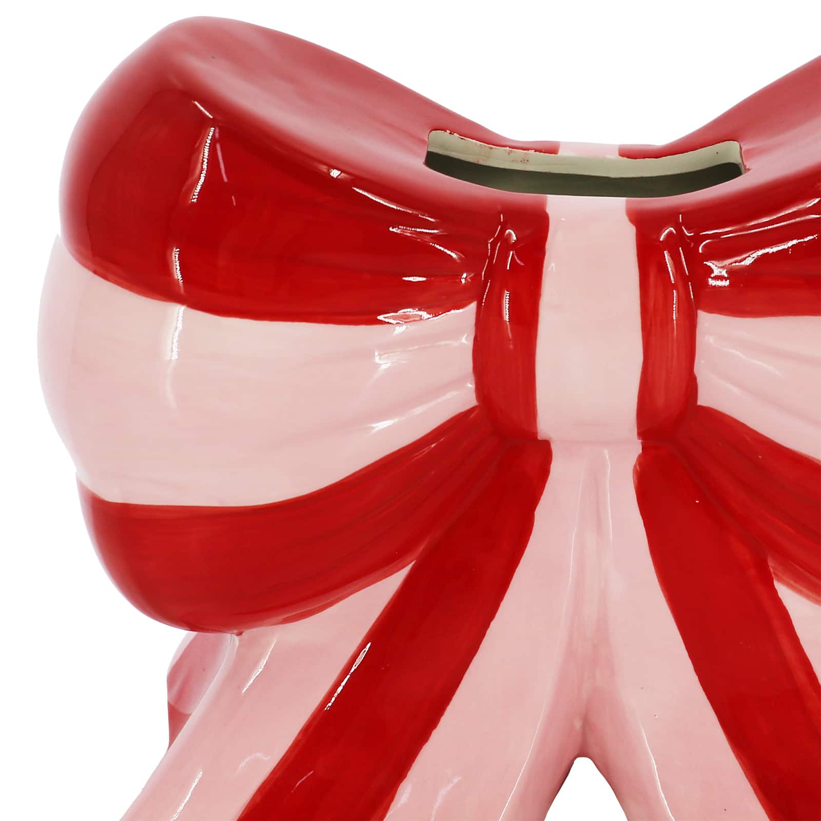 8&#x22; Pink Stripe Bow Ceramic Container by Ashland&#xAE;
