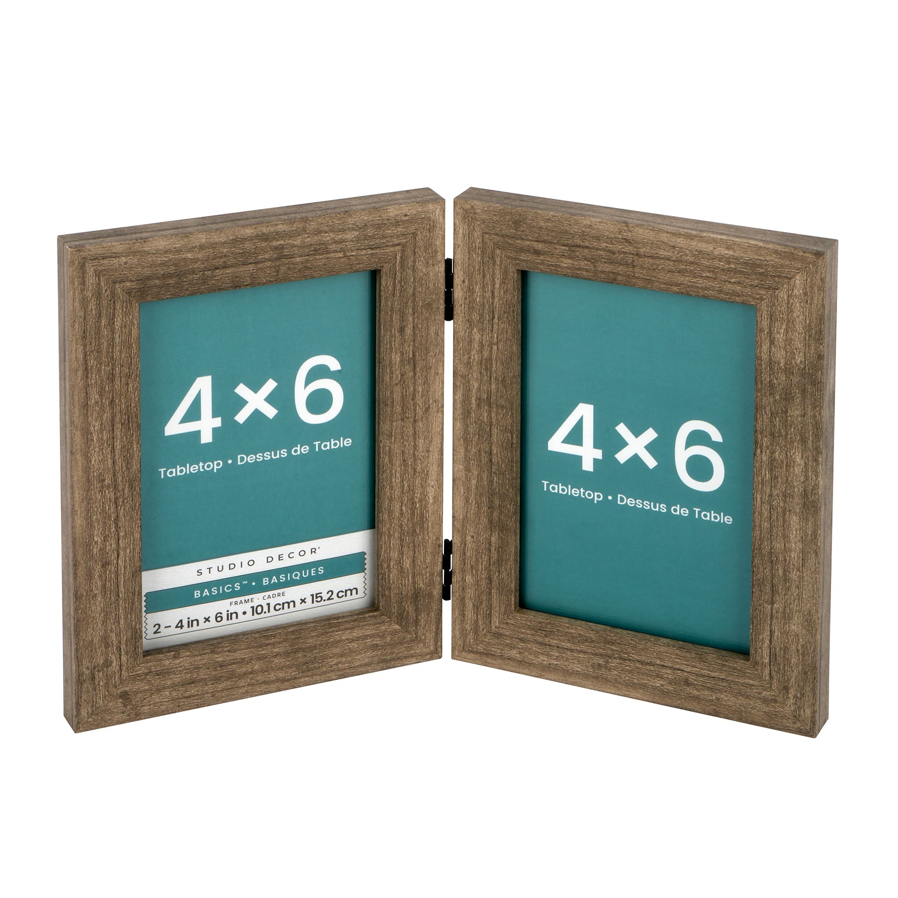 6 Pack: Basics™ 2 Opening 4" x 6" Gray Hinged Frame by Studio Décor®