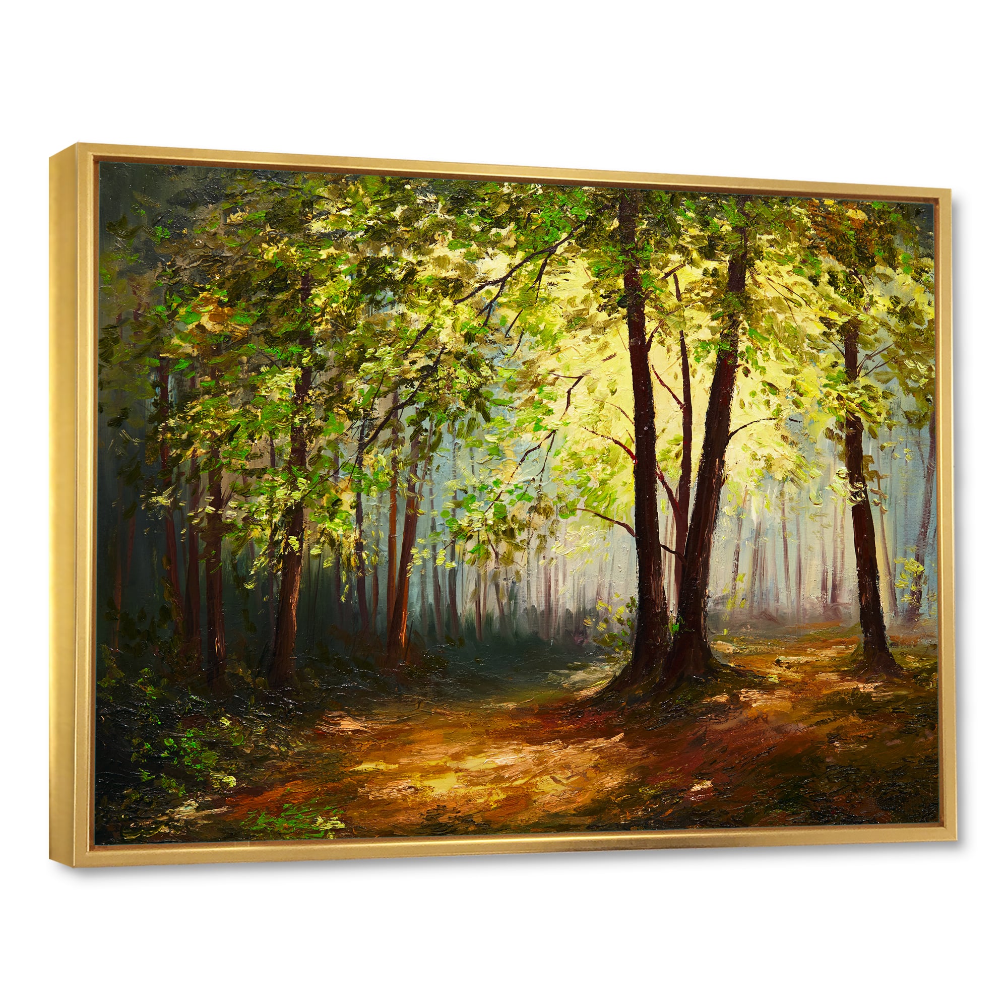 Designart - Summer Forest - Landscape Art Print Framed Canvas