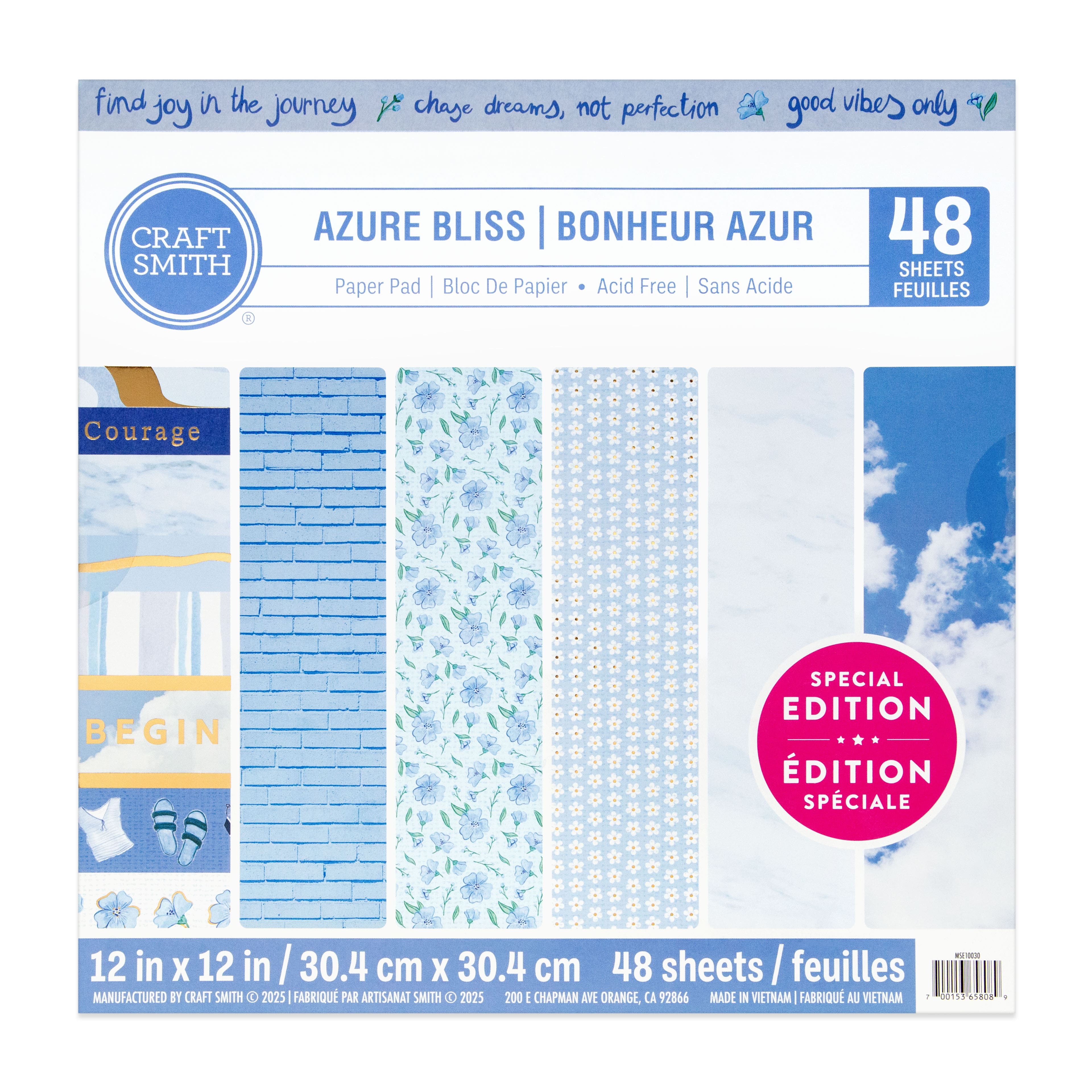 Craft Smith 12&#x22; x 12&#x22; Azure Bliss Paper Pad