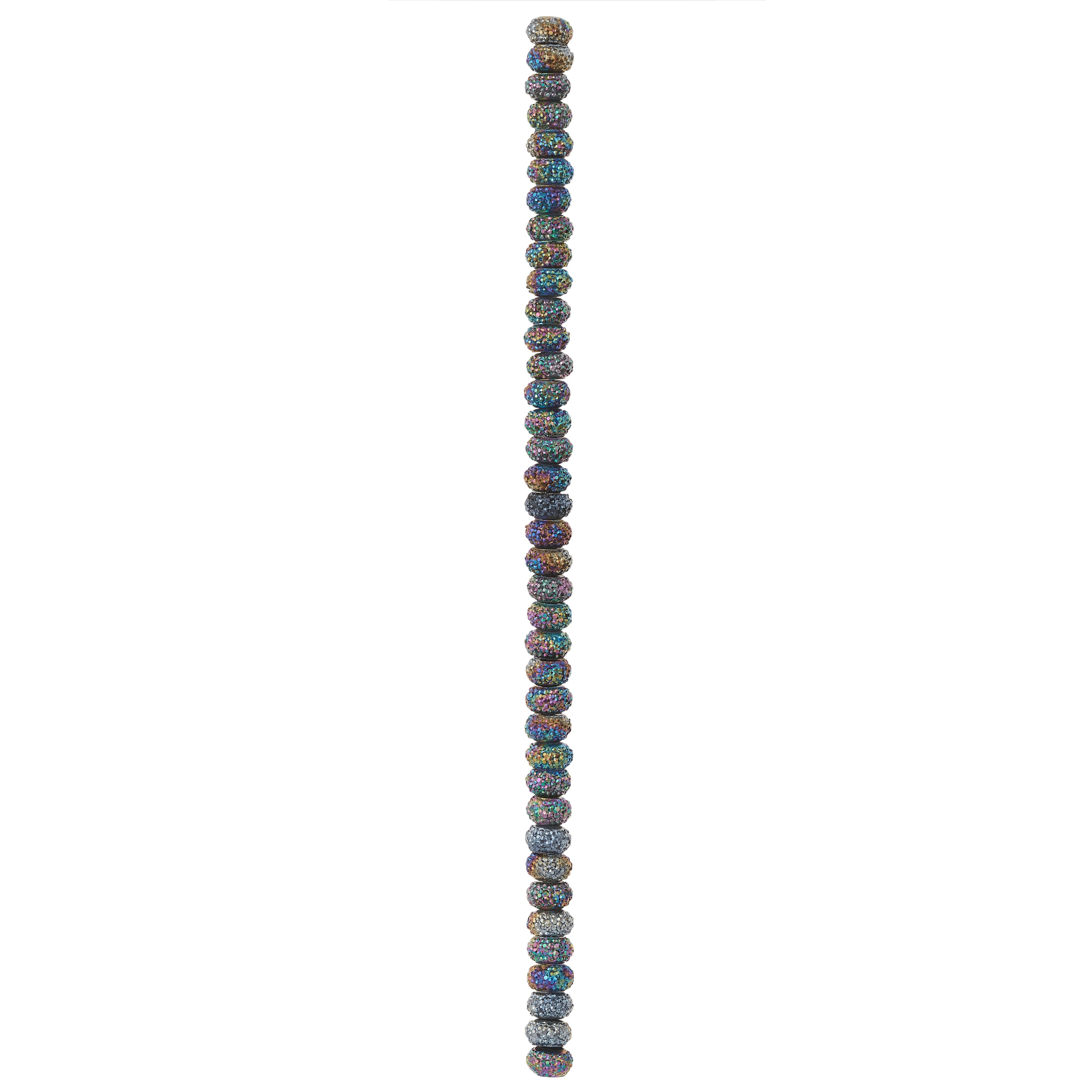 Blue Iridescent Resin Rondel Beads, 8mm by Bead Landing&#x2122;