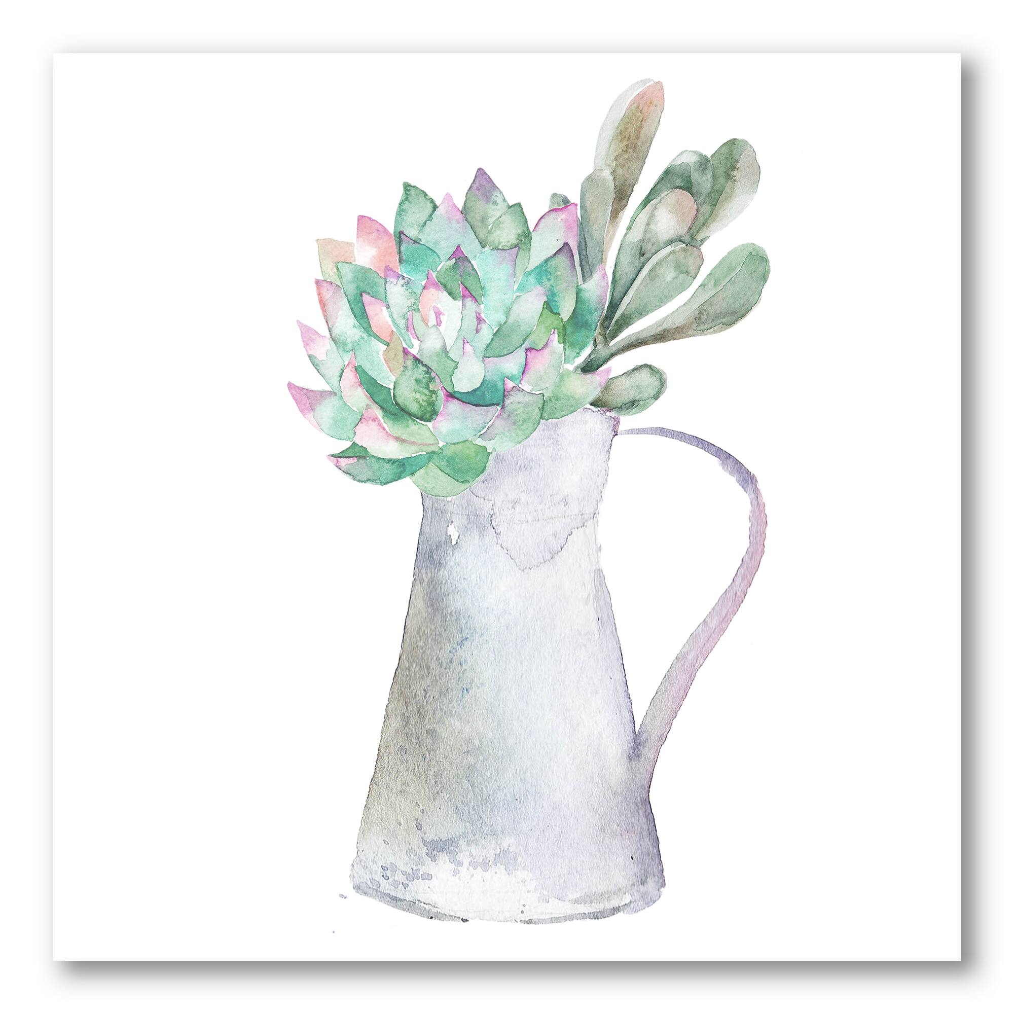 Designart - Succulent Home Plant - Traditional Canvas Wall Art Print