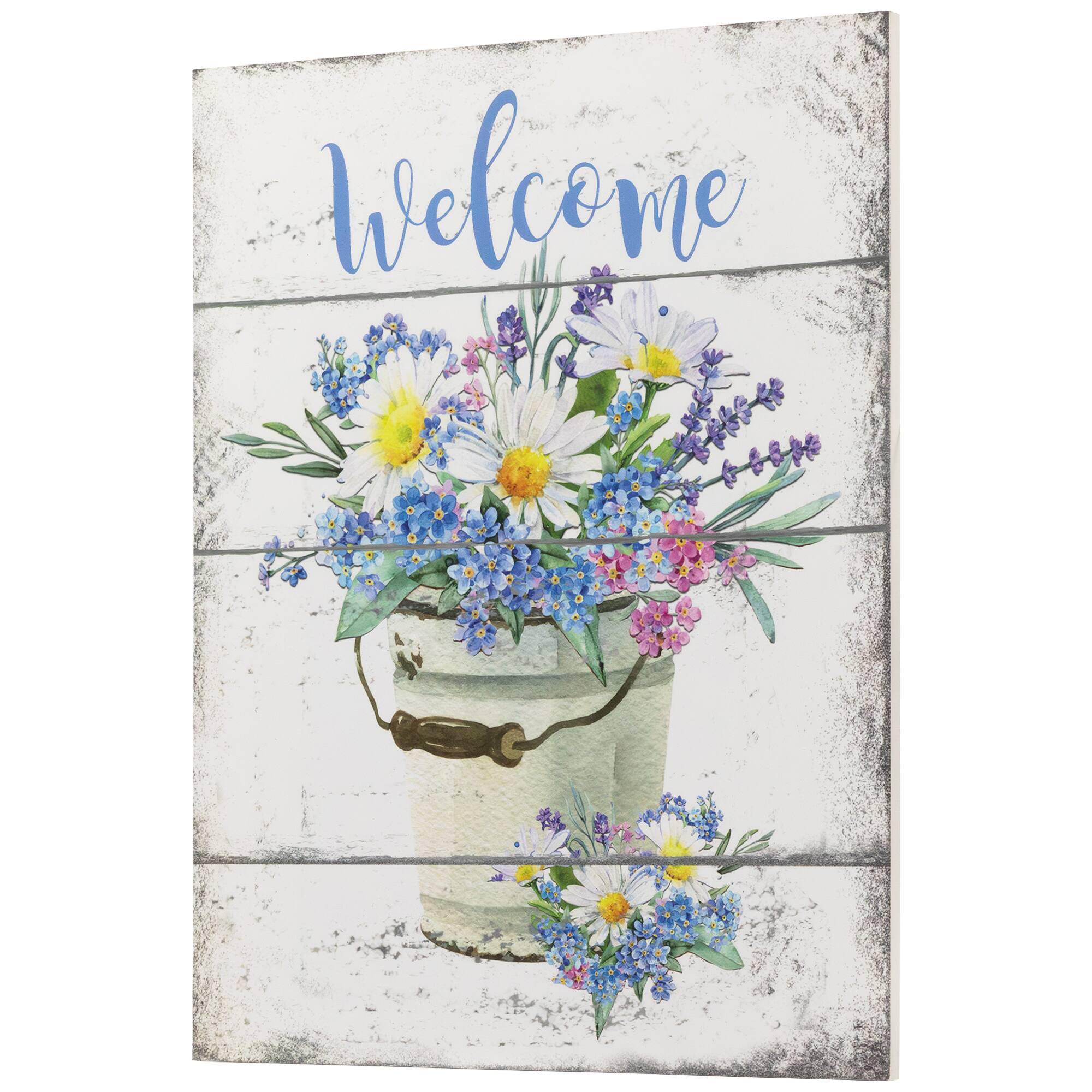 16&#x22; Spring Floral Welcome Wall Sign