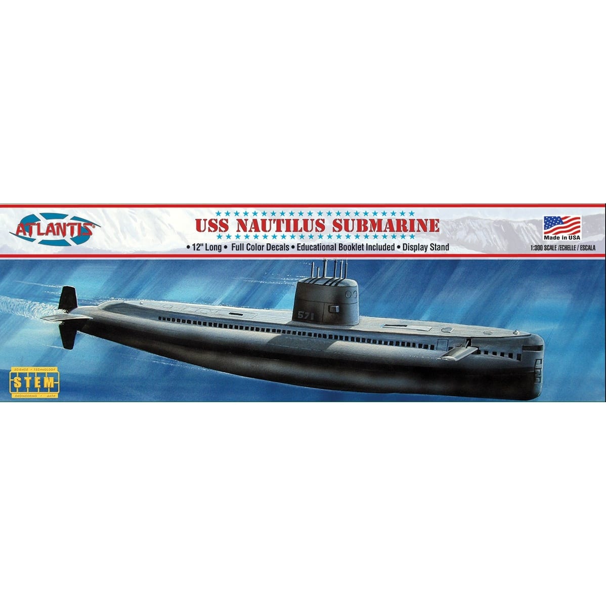 Atlantis&#xAE; SSN 571 Nautilus Submarine Plastic Model Kit