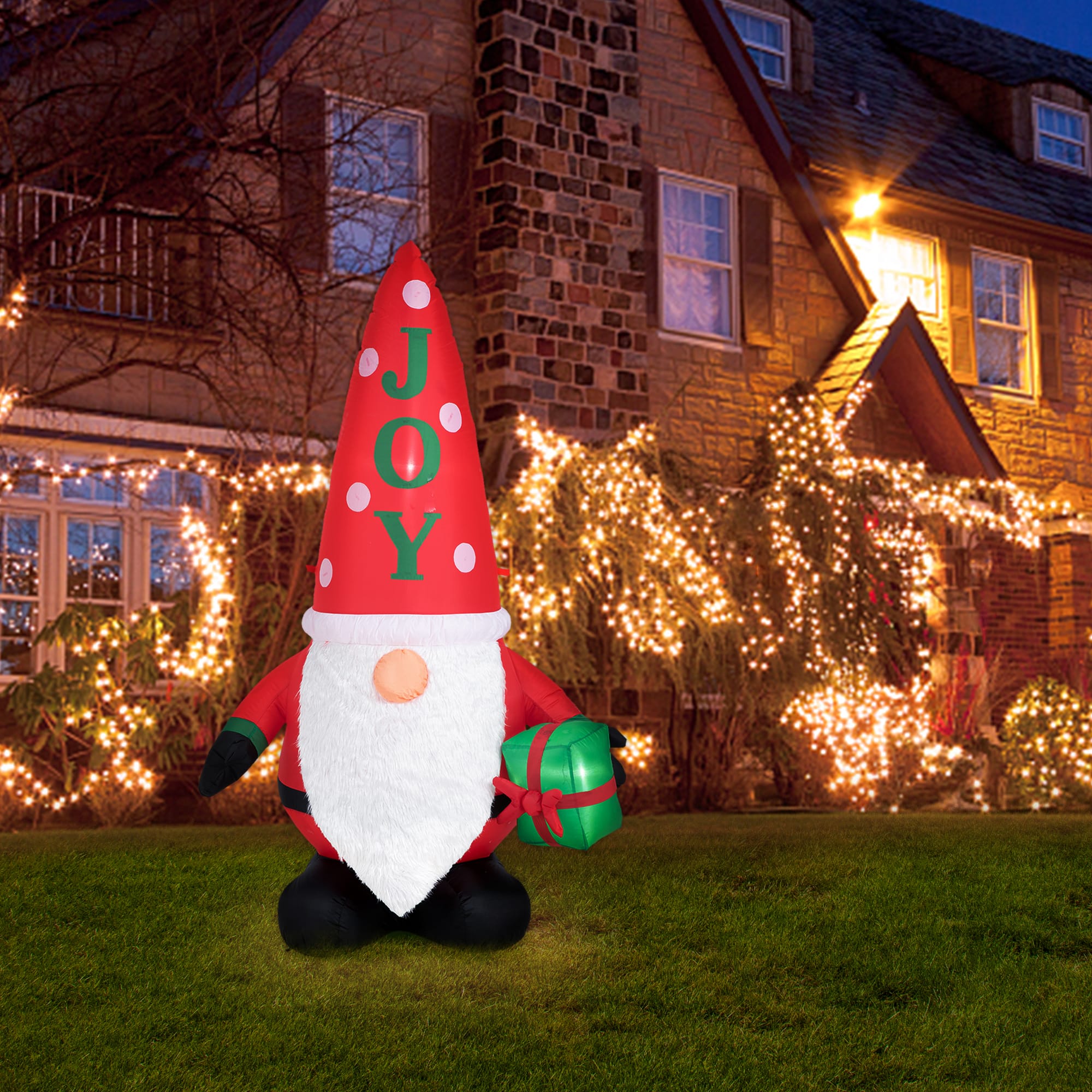 Glitzhome&#xAE; 6ft. Lighted Inflatable Gnome D&#xE9;cor