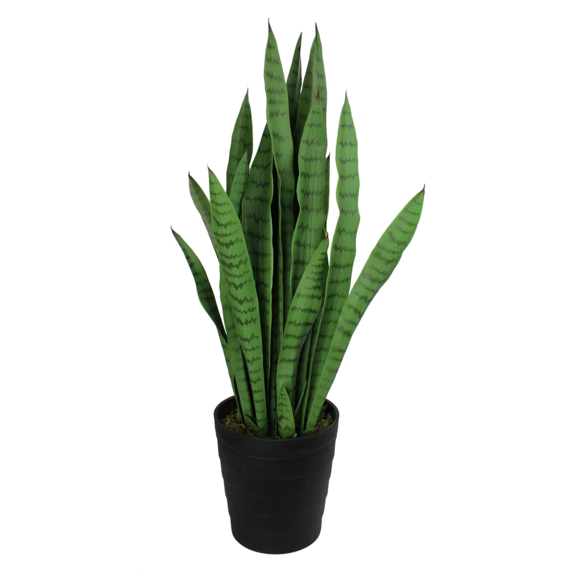 3ft. Potted Two-Tone Green Artificial Snake Plant