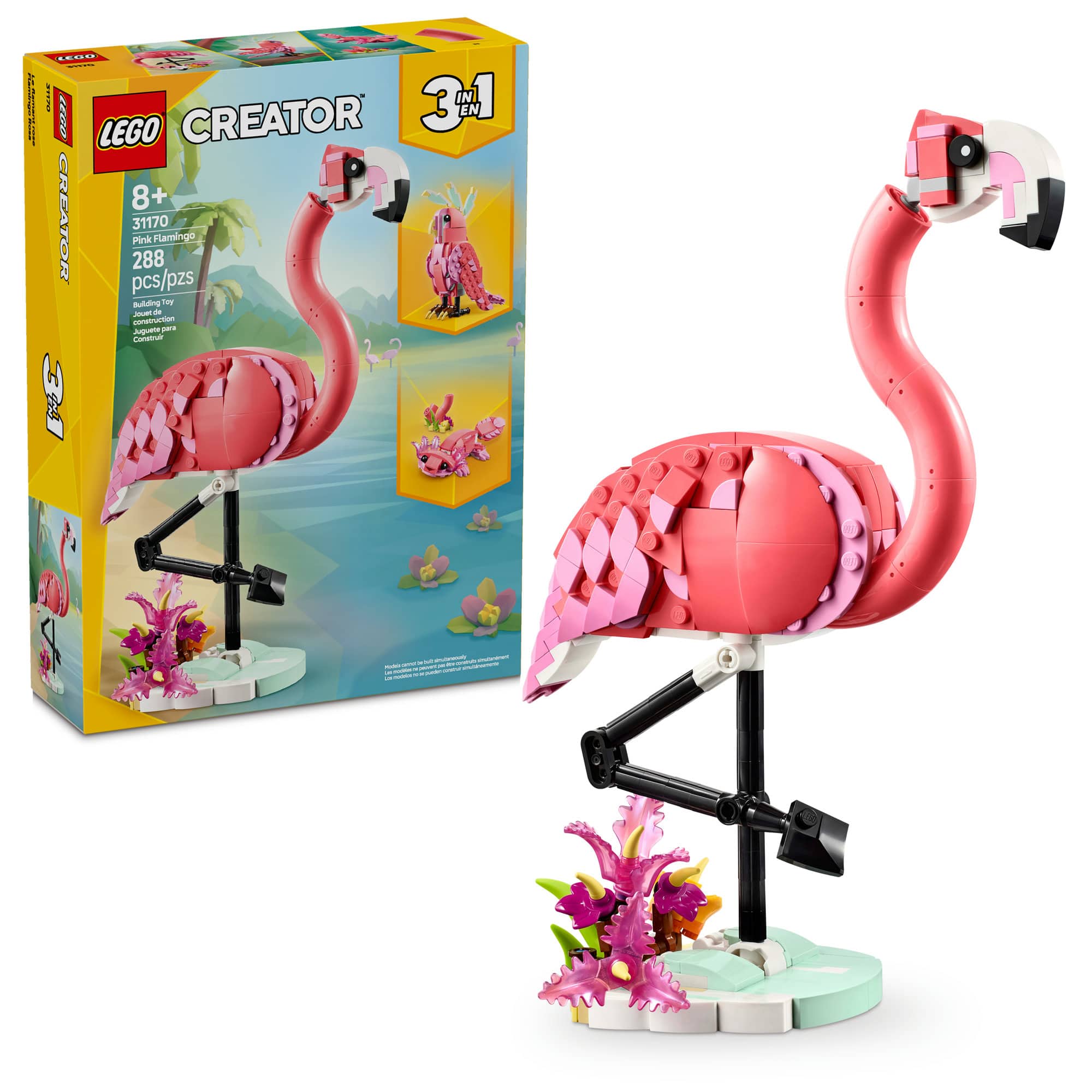 LEGO® Creator 3in1 Wild Animals: Pink Flamingo Animal Toy Playset