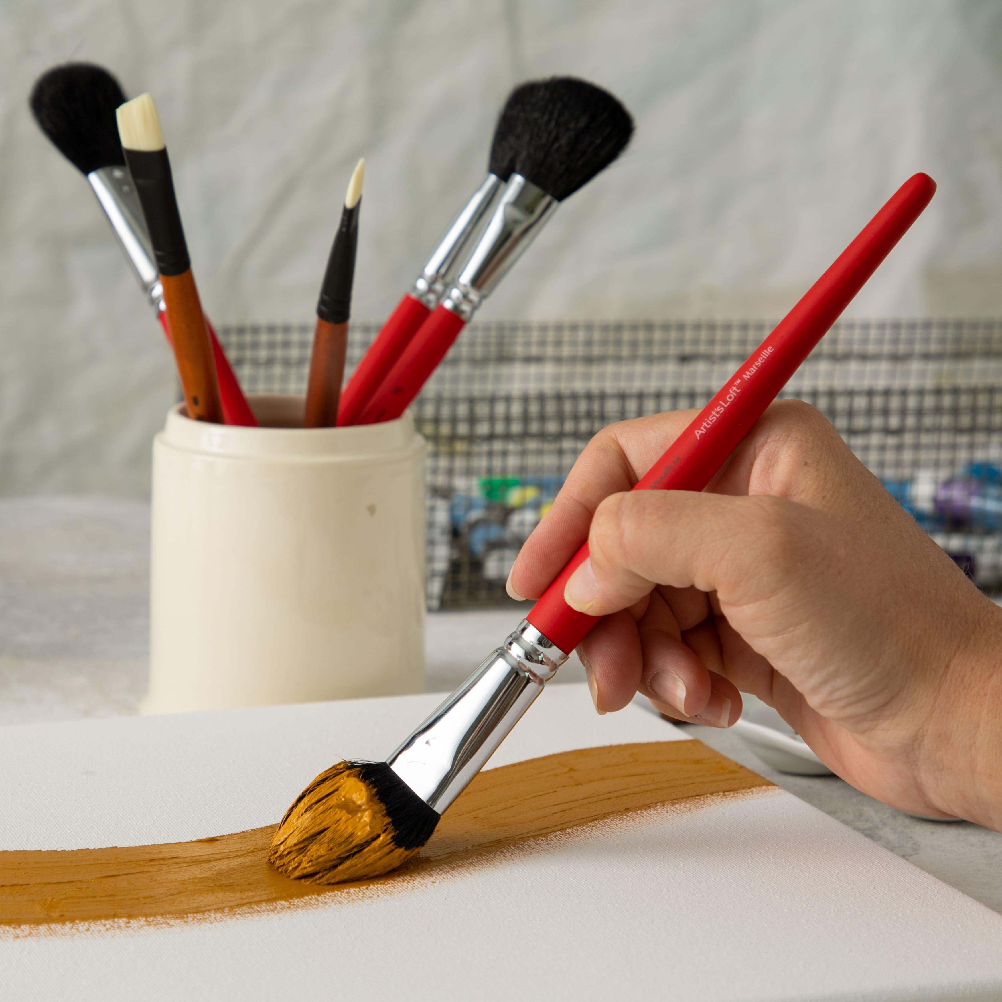 12 Pack: Marseille Black Goat Short Handle Mop Brush by Artist&#x27;s Loft&#x2122;