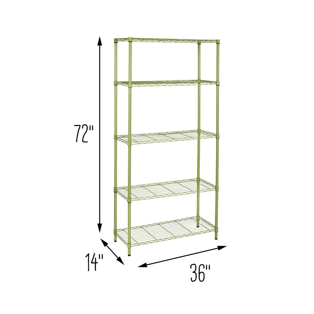 Honey Can Do Olive Adjustable 5-Tier Shelves