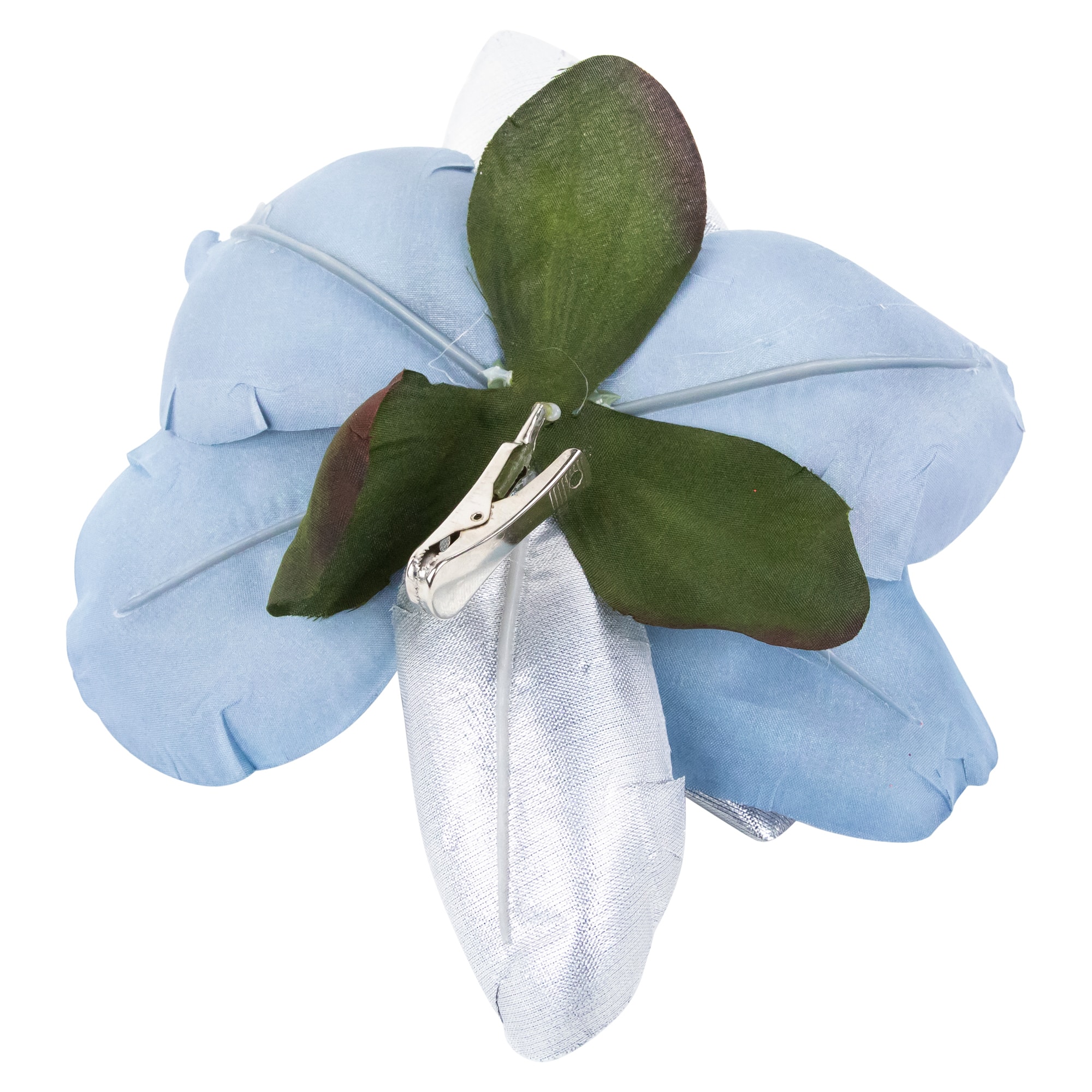 Artificial Magnolia Flower Clip-On Christmas Ornament - 7&#x22; - Iridescent Blue