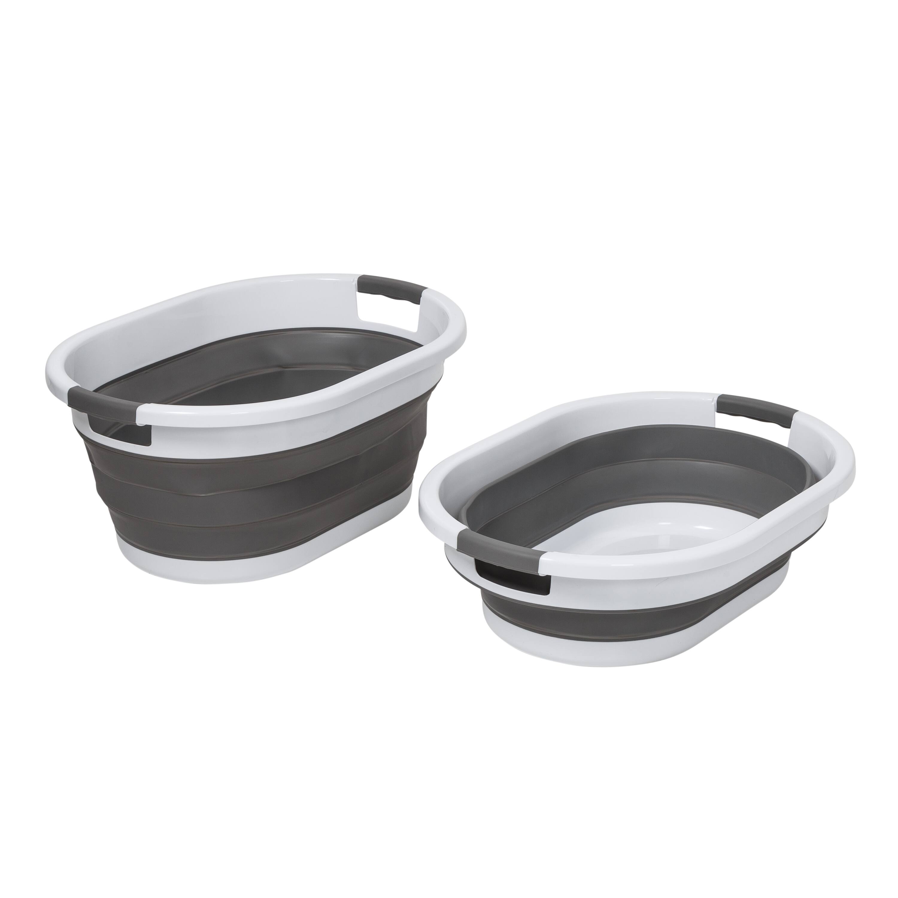 Honey Can Do 24&#x22; Collapsible Rubber Laundry Basket Set