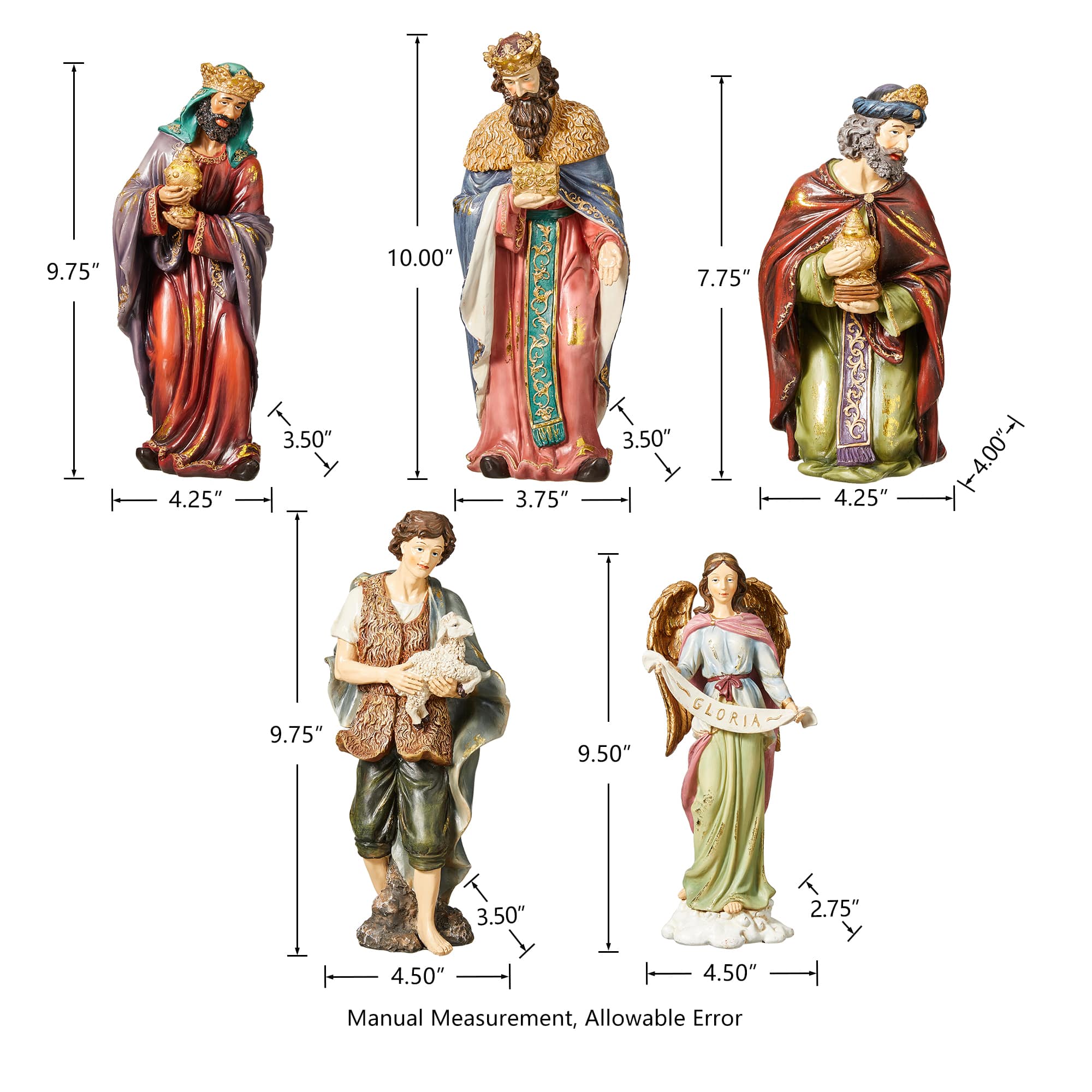 Glitzhome&#xAE; 10&#x22; Nativity Figurine Set