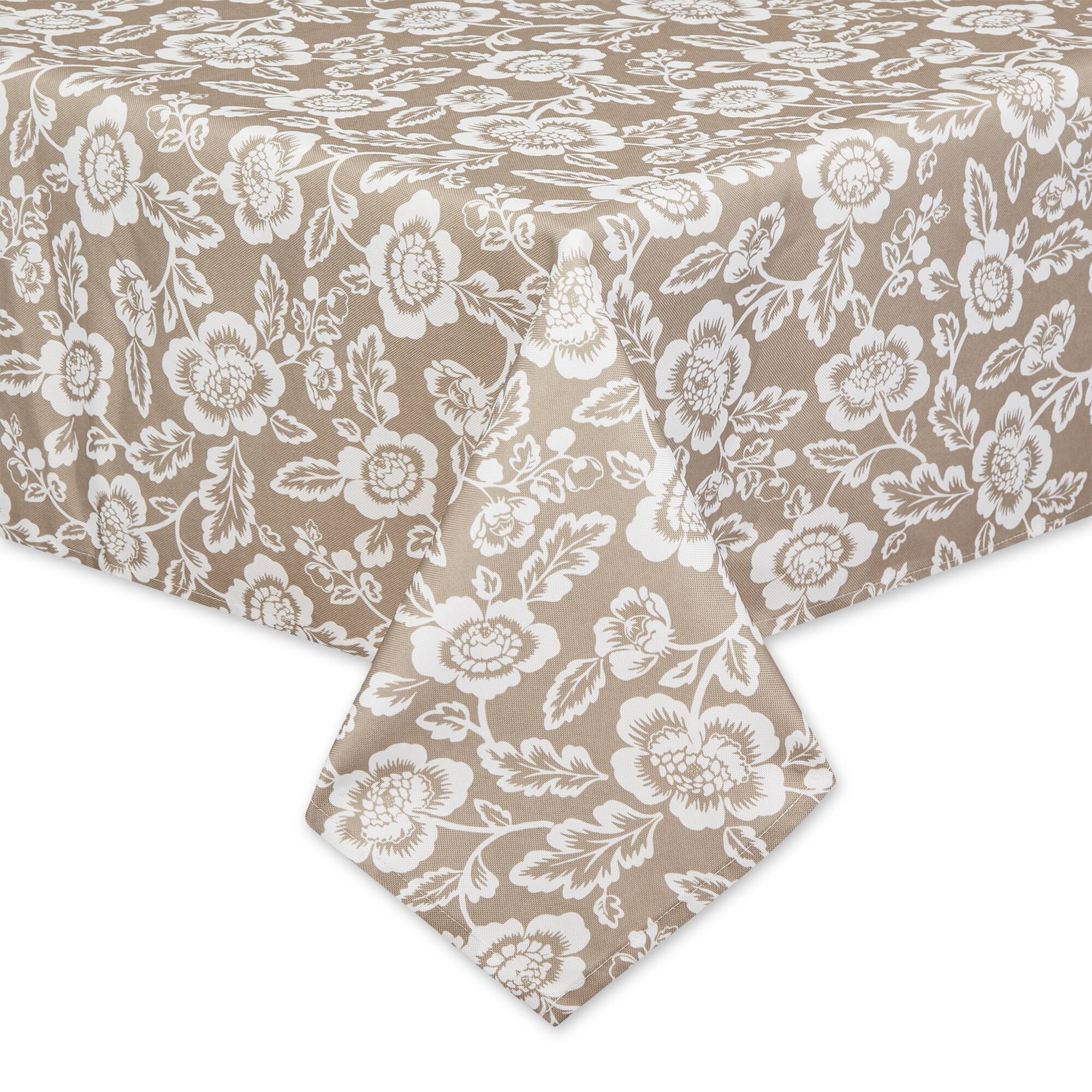DII® Stone Floral Print Outdoor Tablecloth with Zipper