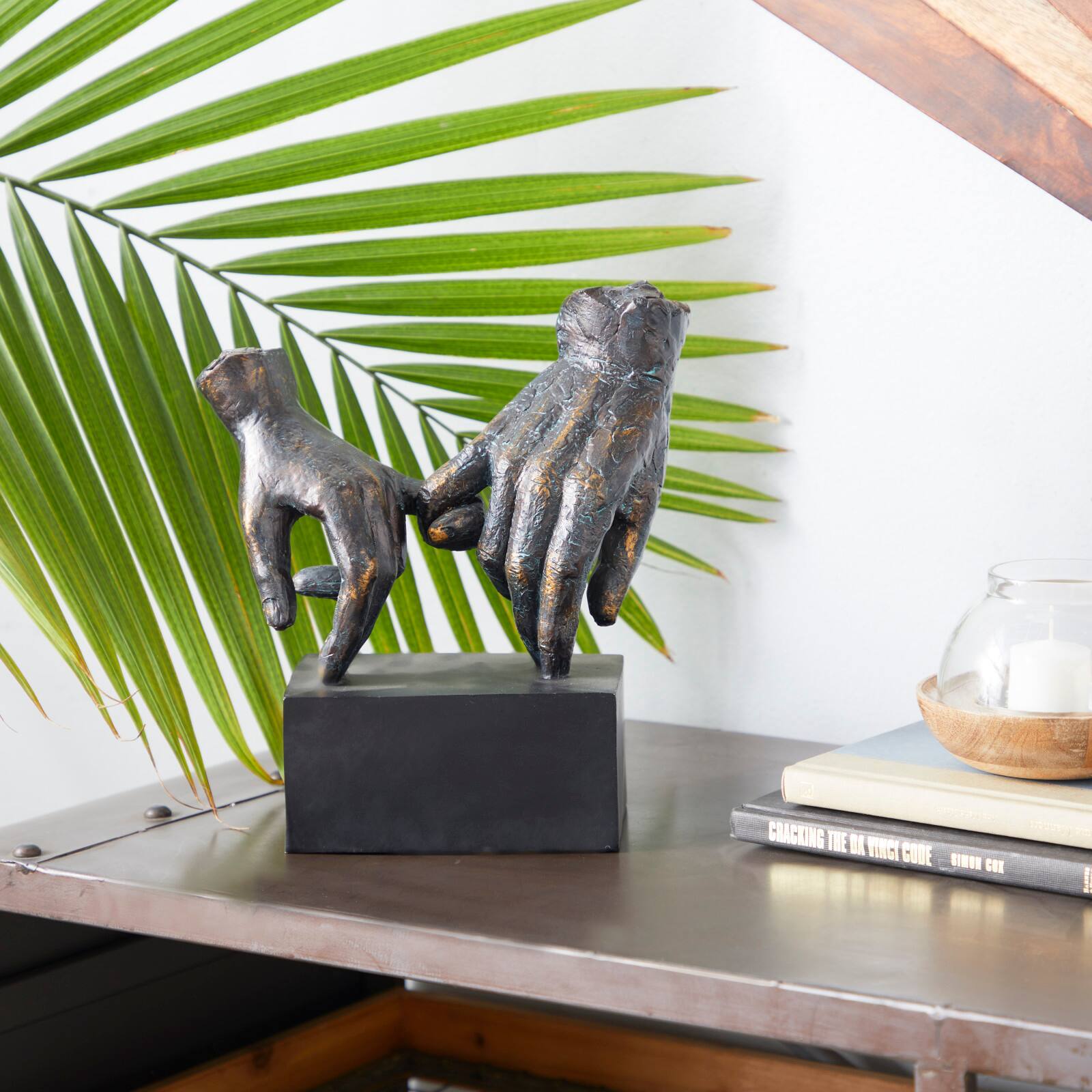 10" Black Polystone Traditional Pinky Swear Sculpture