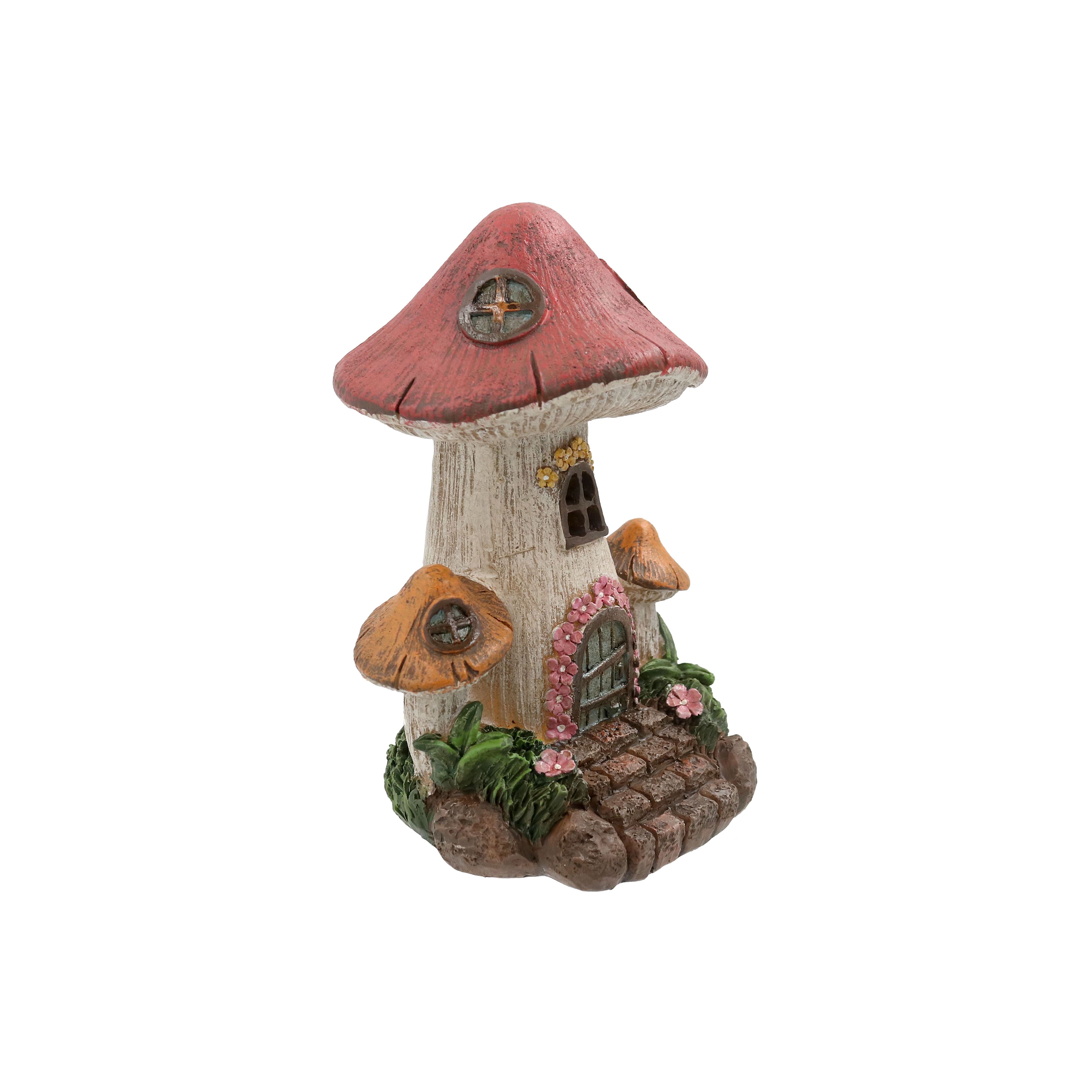 Miniature Red &#x26; White Mushroom LED House by Ashland&#xAE;