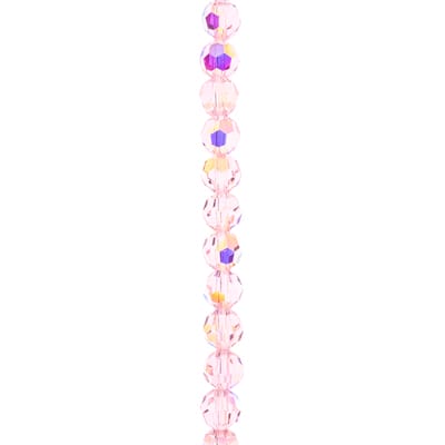Preciosa Light Rose AB Glass Crystal Round Beads, 6mm by Bead Landing™