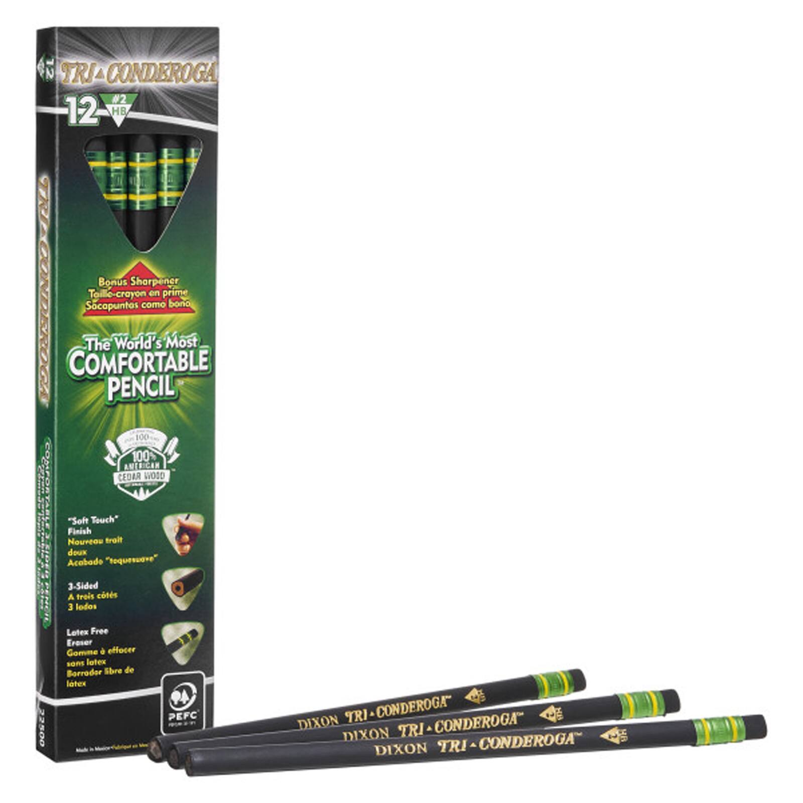 Dixon&#xAE; Tri-Conderoga&#x2122; #2 Pencils with Sharpener, 2 Packs of 12