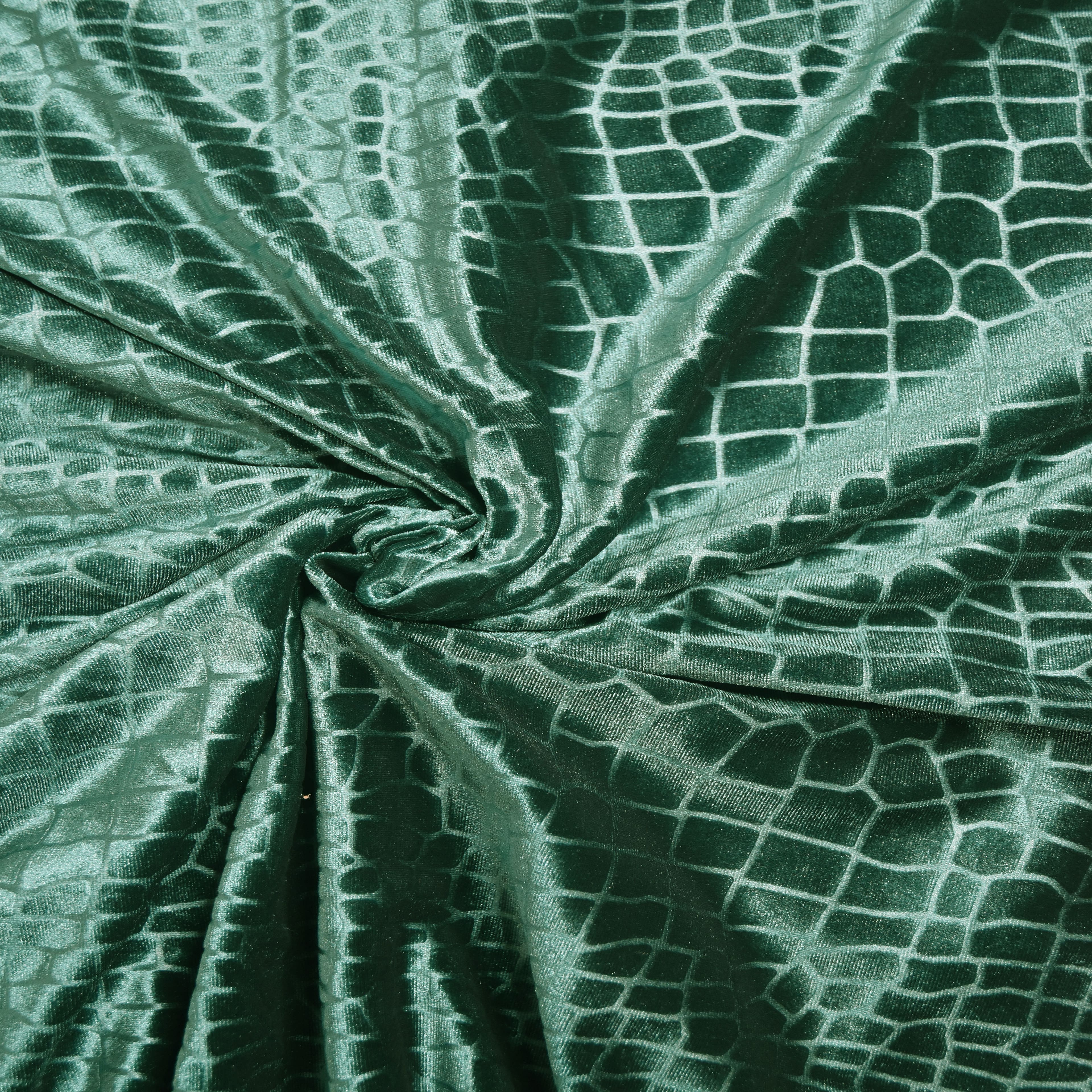 Feldman Green Reptile Velvet Fabric