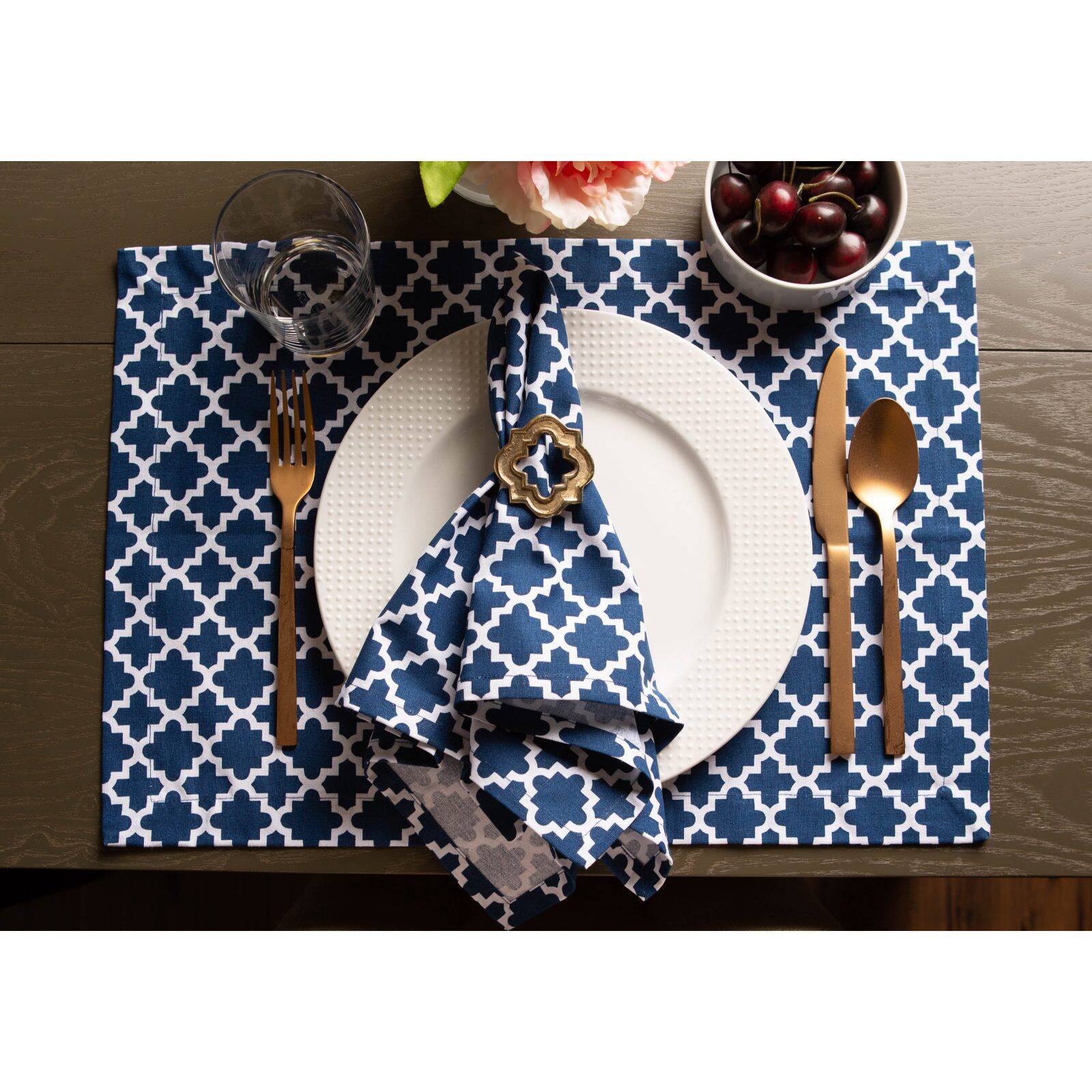 DII® Nautical Blue Lattice Placemat Set, 6ct.
