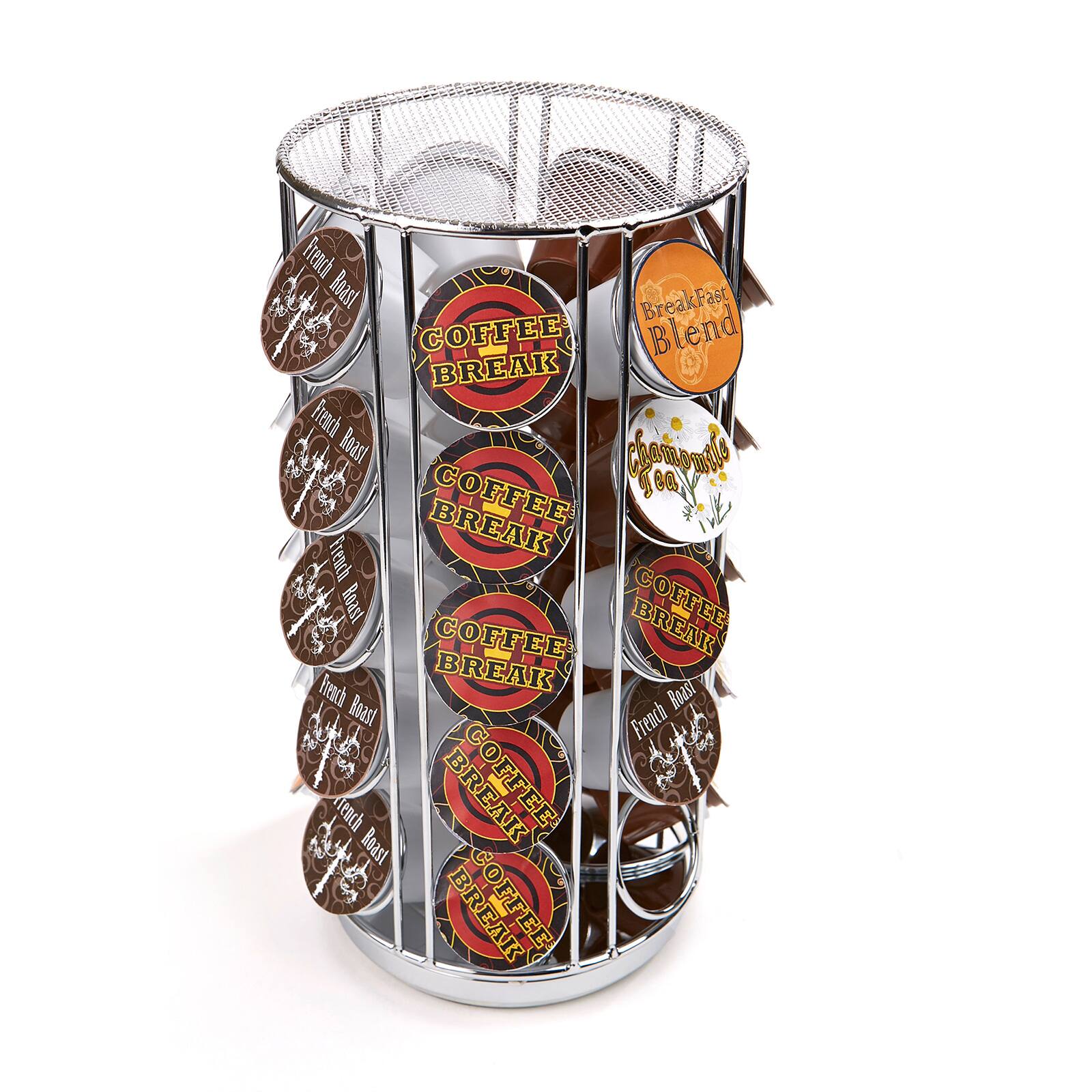 Mind Reader Silver 360-Degrees Rotation Coffee Pod Carousel Storage