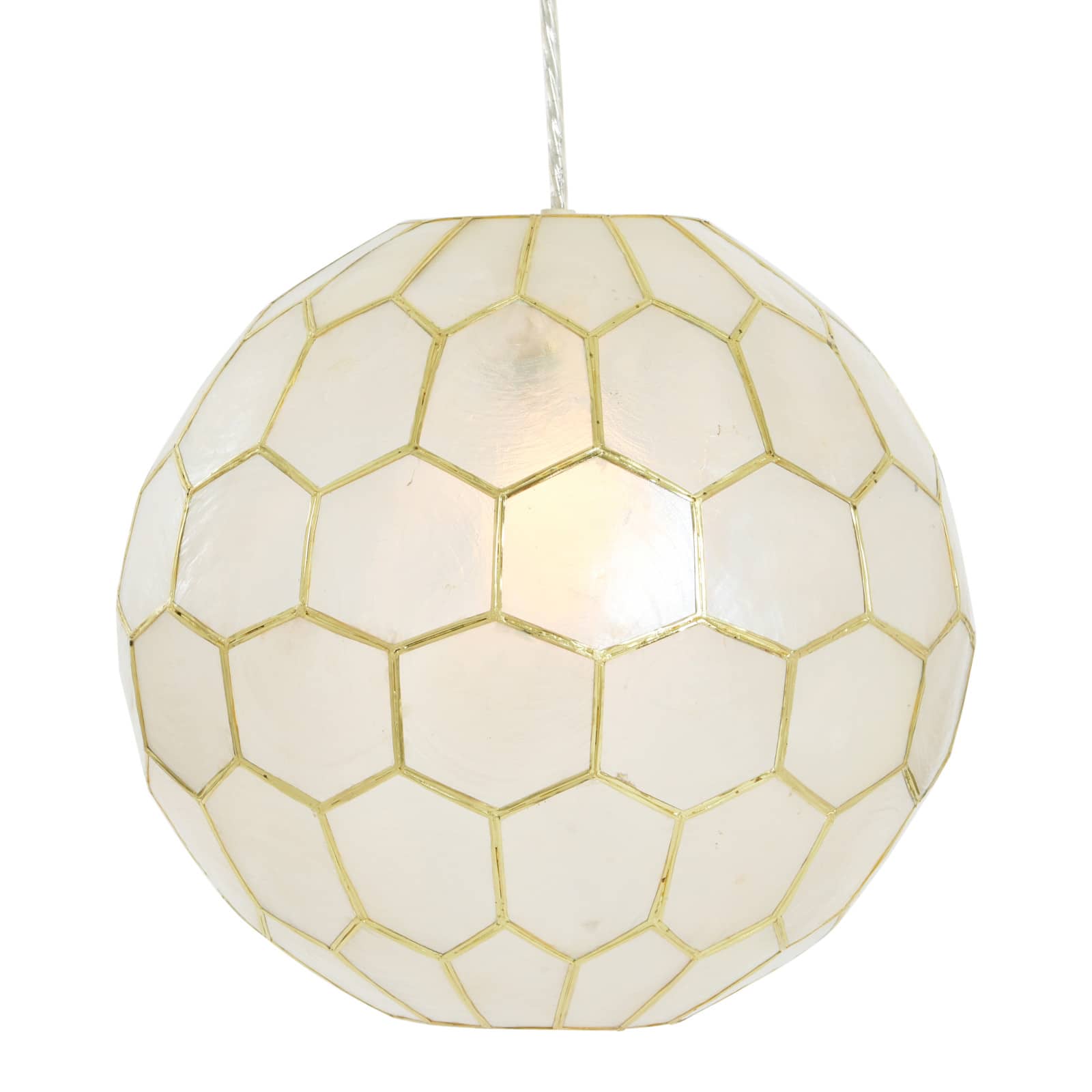 Hello Honey® Capiz Honeycomb Globe Pendant Light