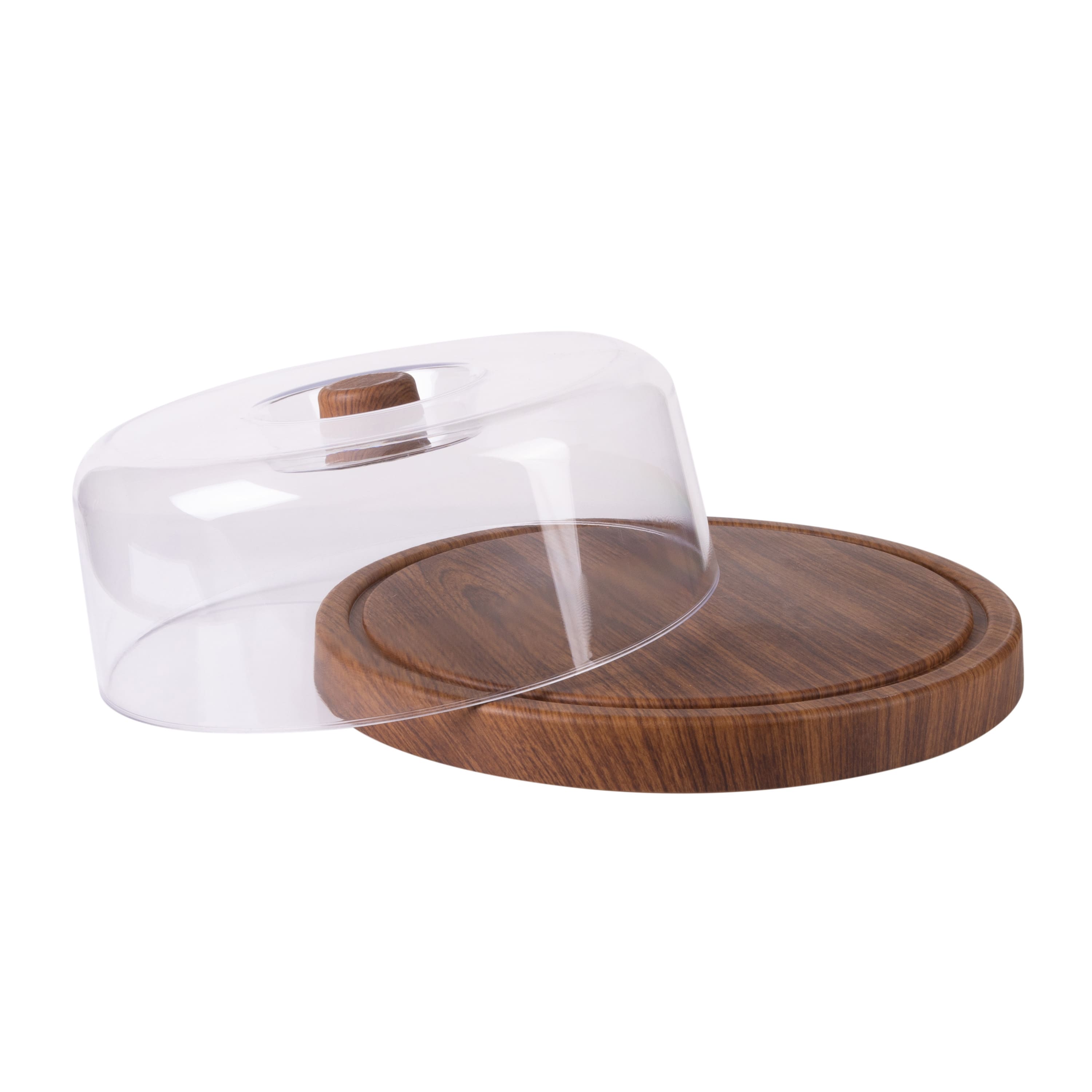 Luxe Party Mahogany Collection Cake Serving Tray with Cover