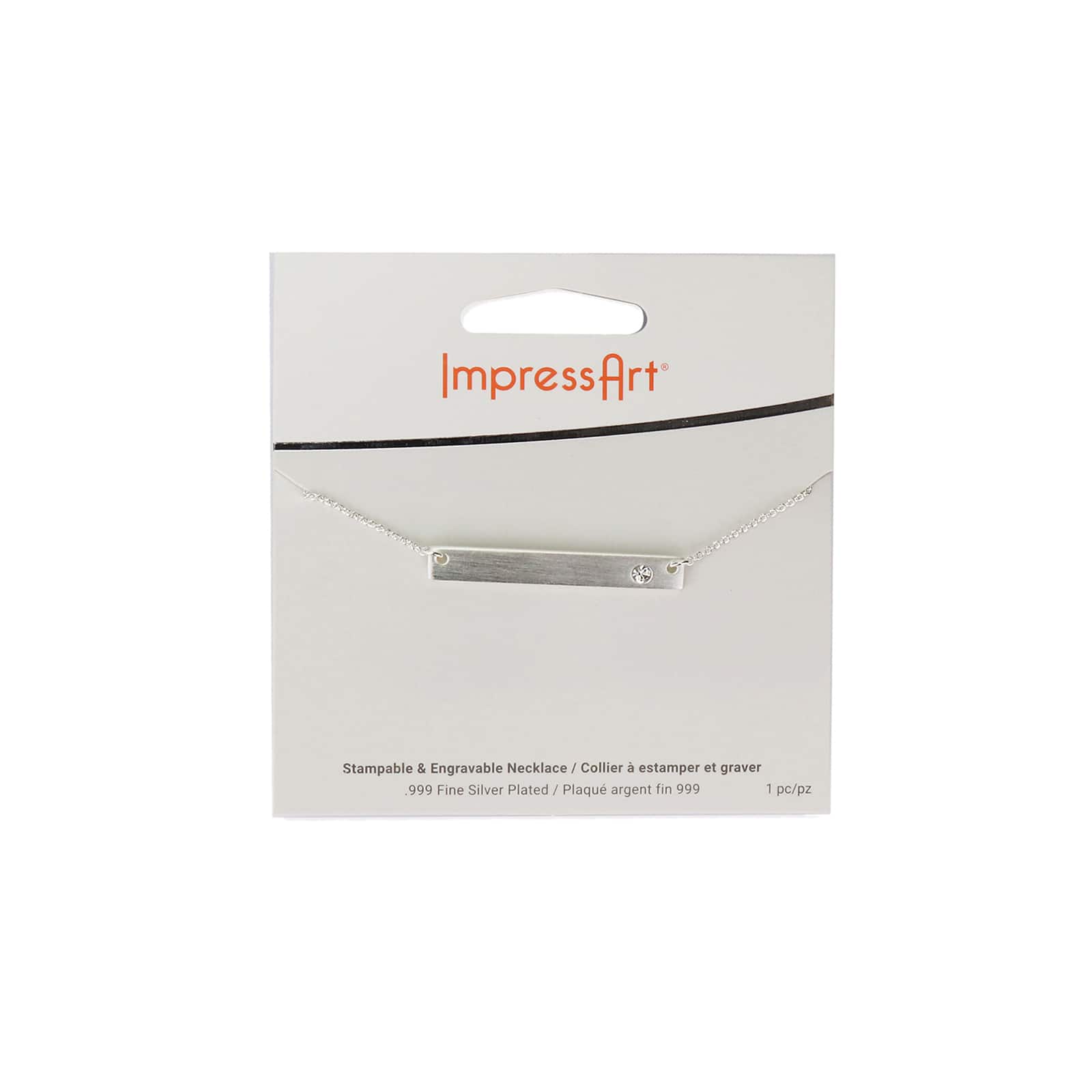 ImpressArt&#xAE; Personal Impressions&#x2122; Silver Crystal Engravable Necklace