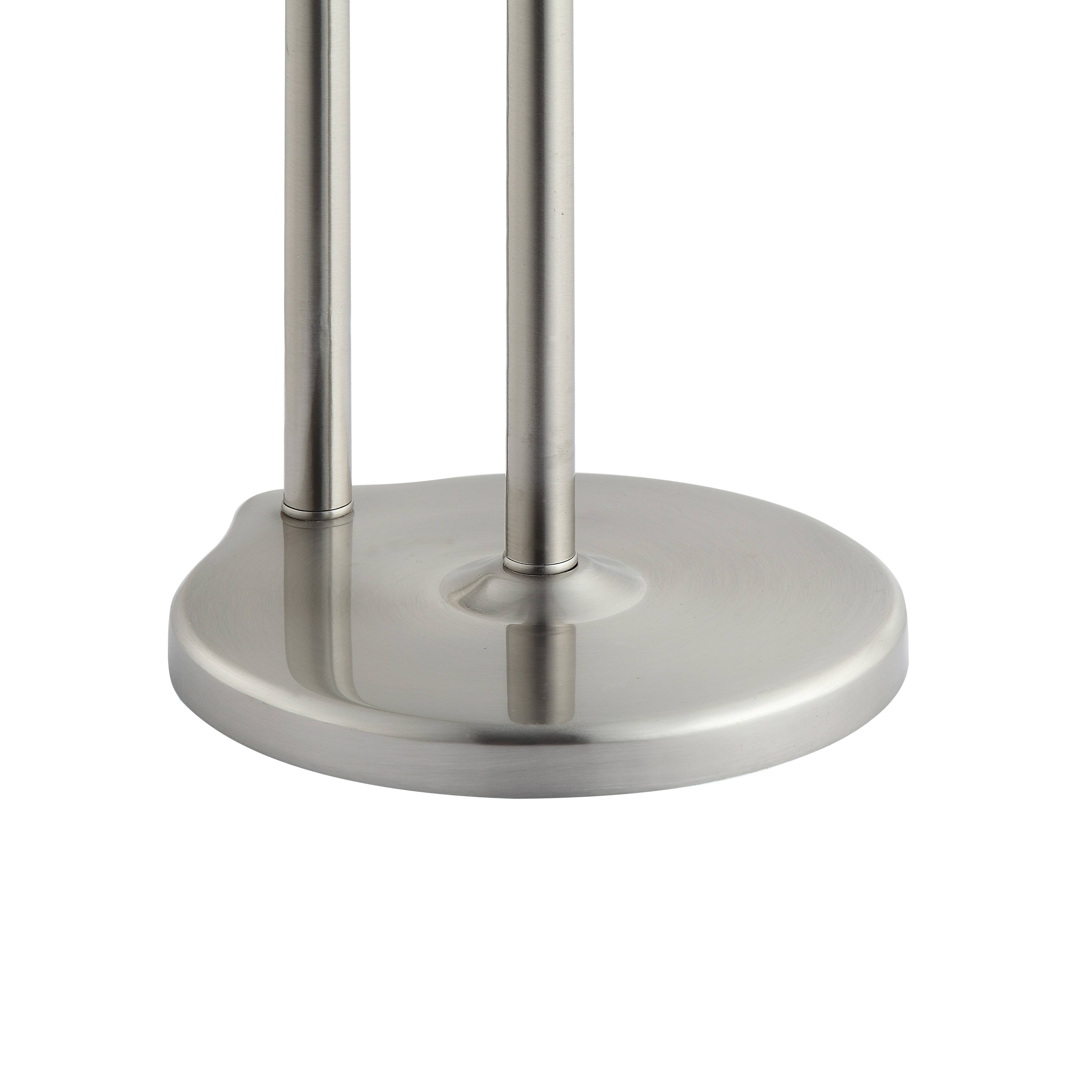 SunnyPoint 26&#x22; Brush Nickel Free Standing Bathroom Toilet Paper Holder Stand with Reserve