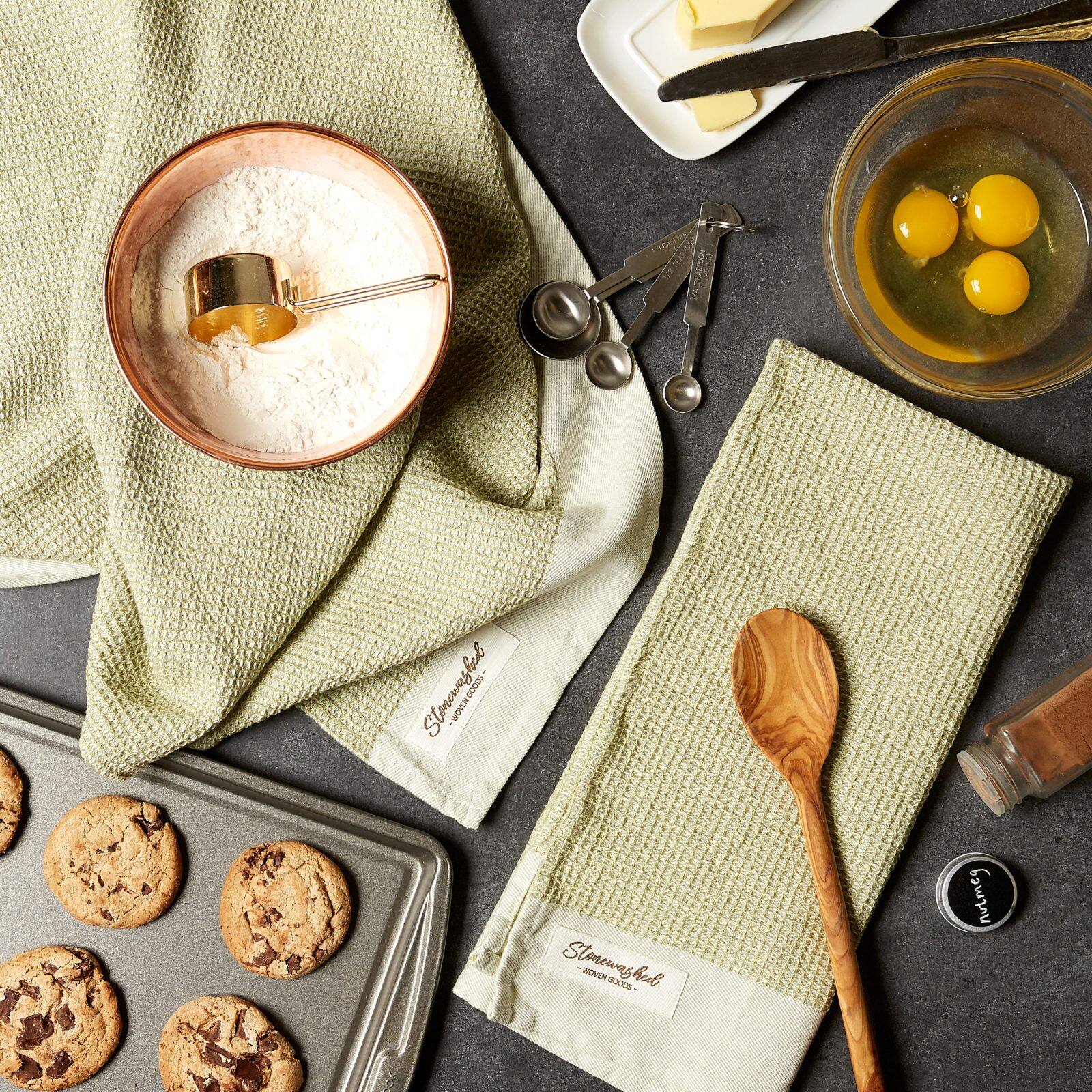 DII® Fresh Pear Washed Waffle Woven Dishtowels, 2ct.