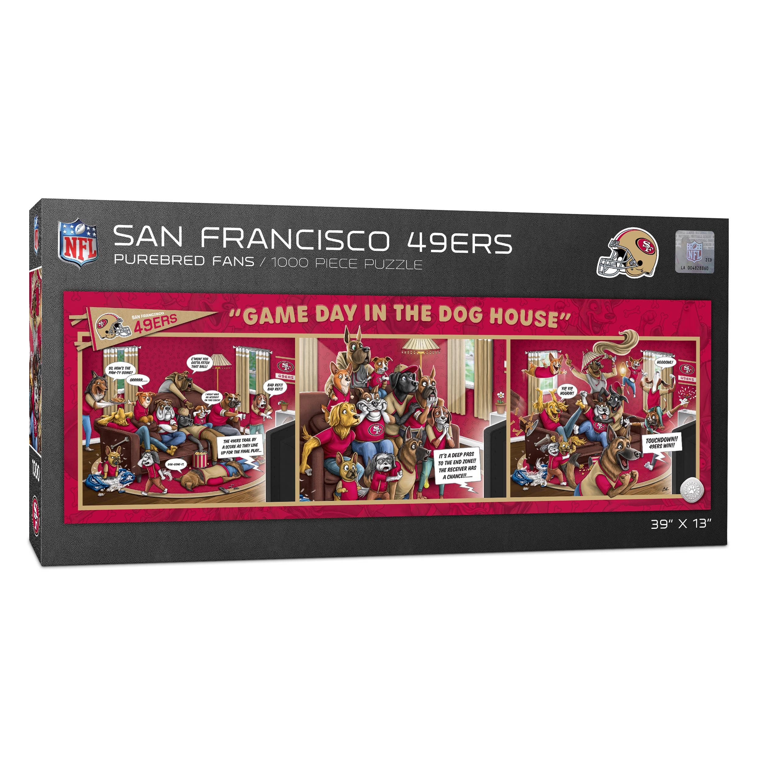 NFL Game Day in the Dog House 1,000 Piece Puzzle