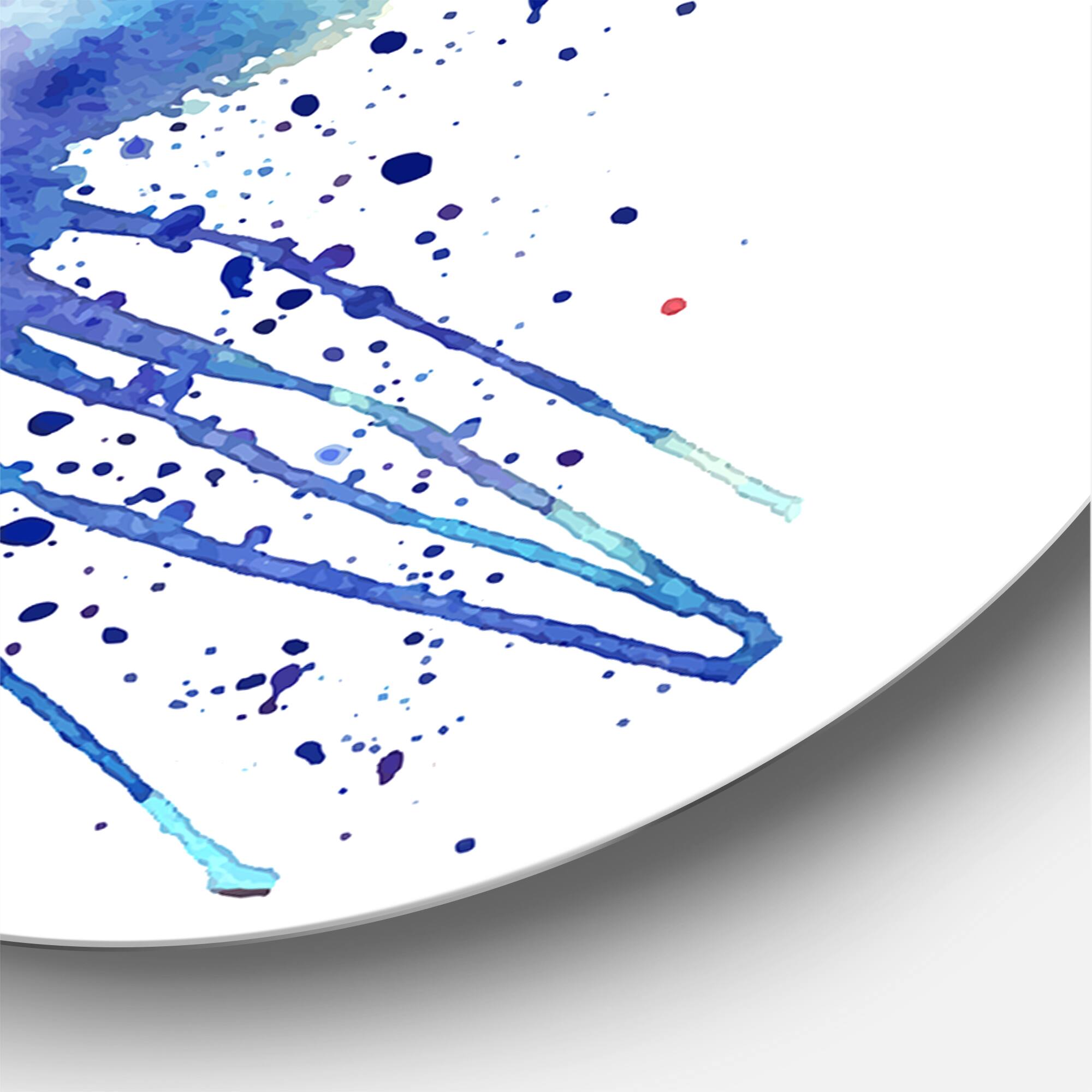 Designart - Detail of Eye In Multi-Colored Face Portrait - Bohemian & Eclectic Metal Circle Wall Art