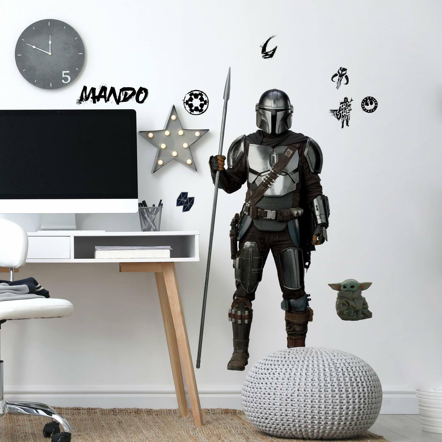 RoomMates Star Wars The Mandalorian In Beskar Peel &#x26; Stick Giant Wall Decal