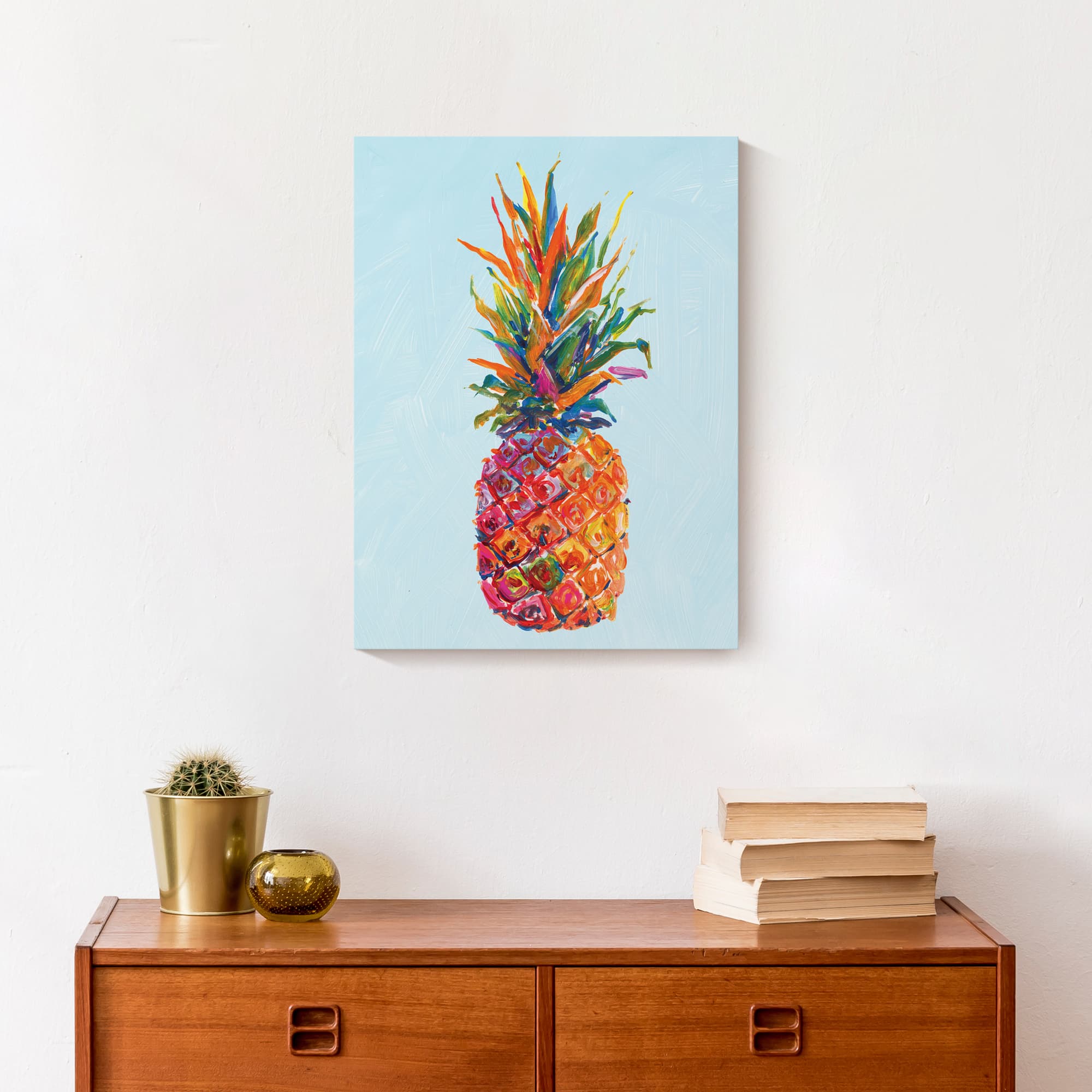 Funky Pineapple 12" x 16" Canvas Wall Art