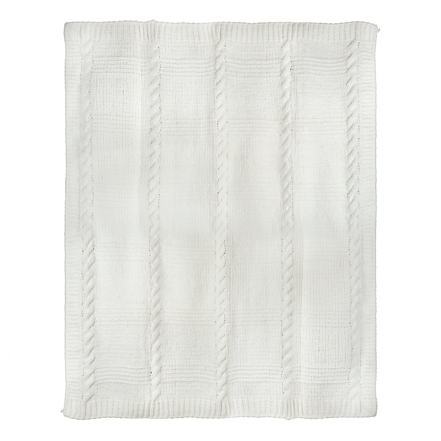 60&#x22; Cream Cable Knit Throw Blanket by Ashland&#xAE;