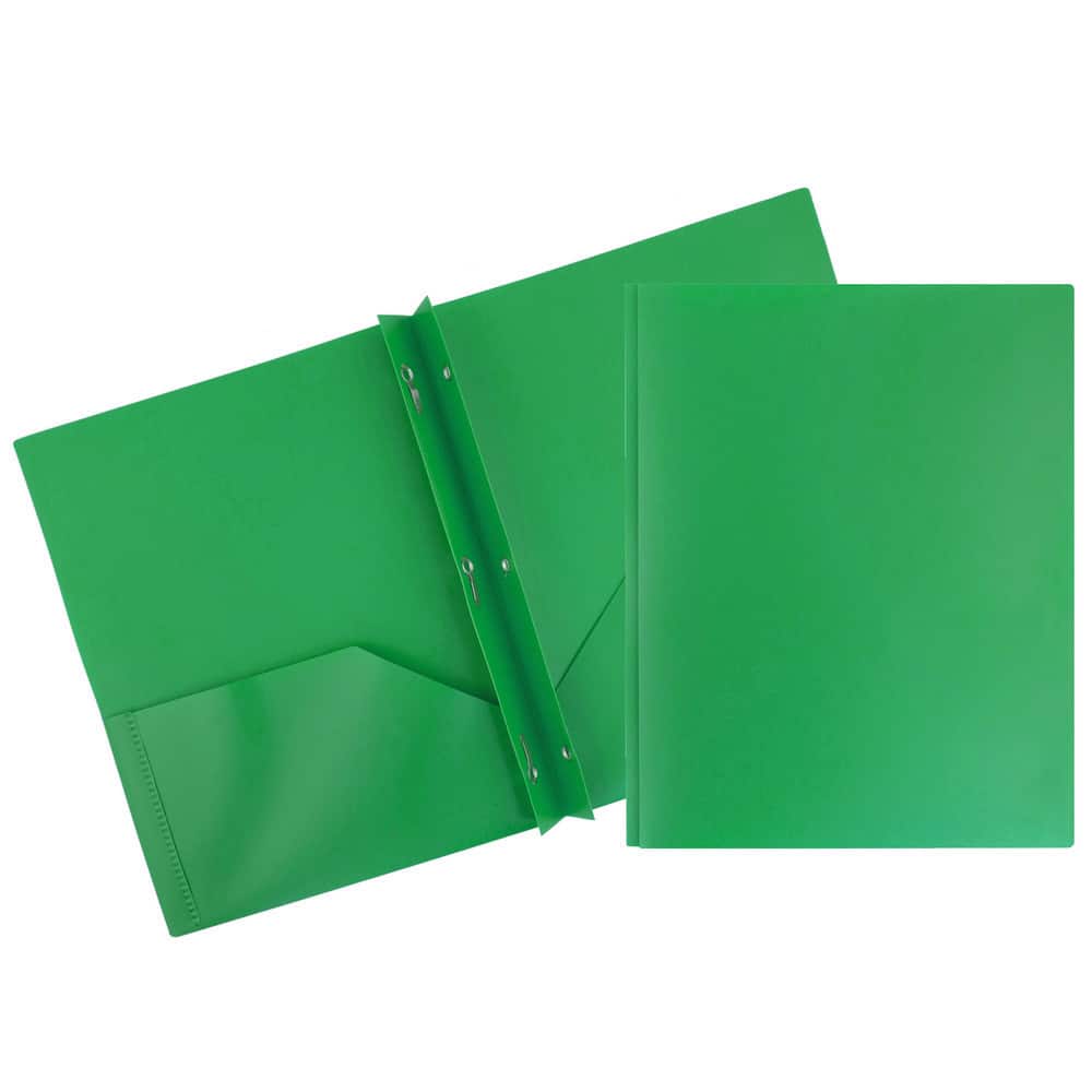 JAM Paper 9.5" x 11" Plastic 2 Pocket School POP Folders with Clasps, 6ct.