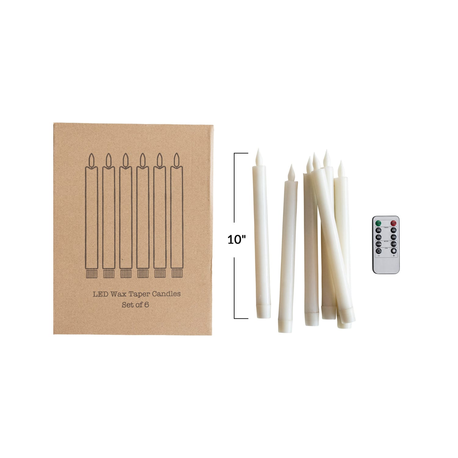 Hello Honey&#xAE; 9.75&#x22; Cream Flameless LED Wax Taper Candles, 6ct.