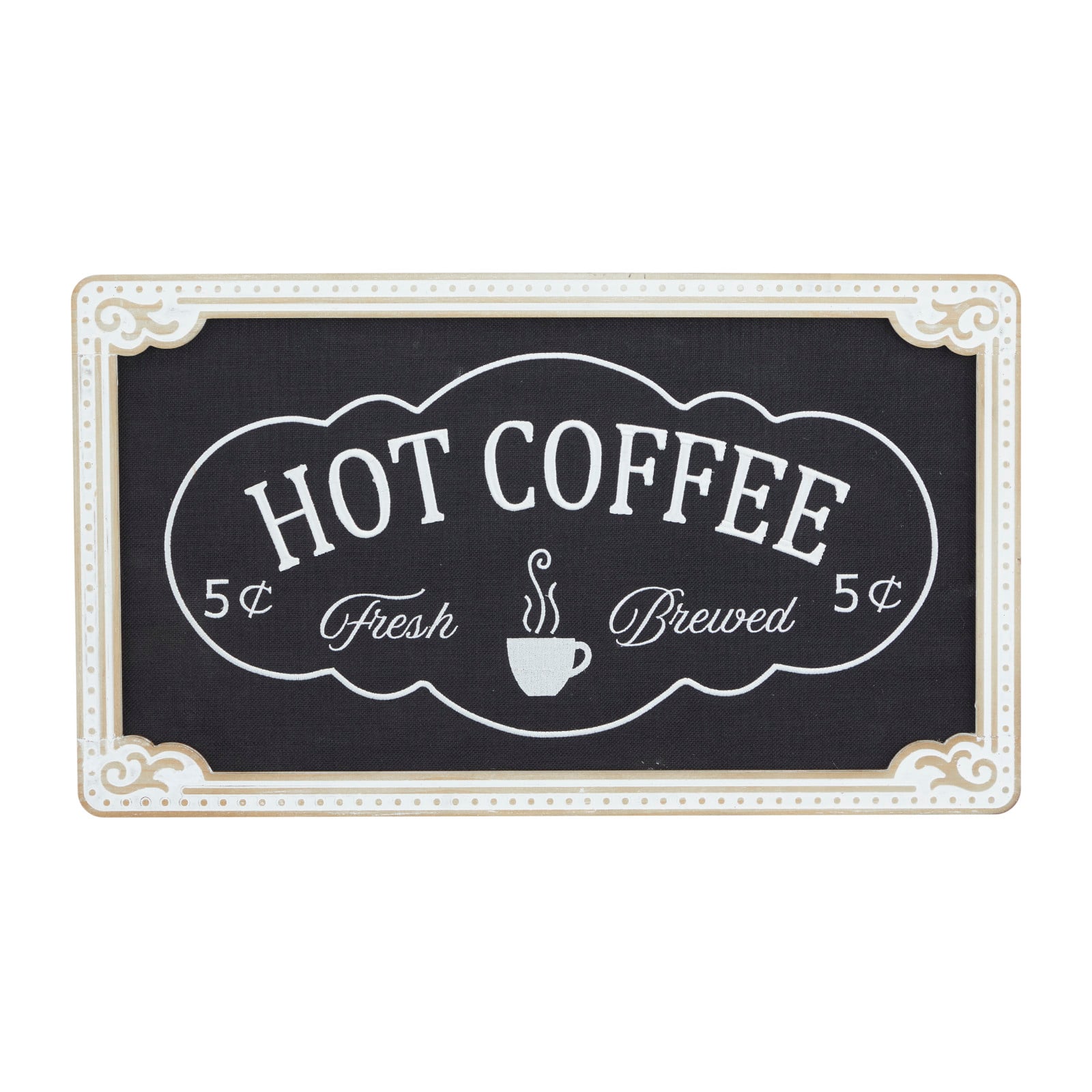 24" Black Hot Coffee Wall Sign