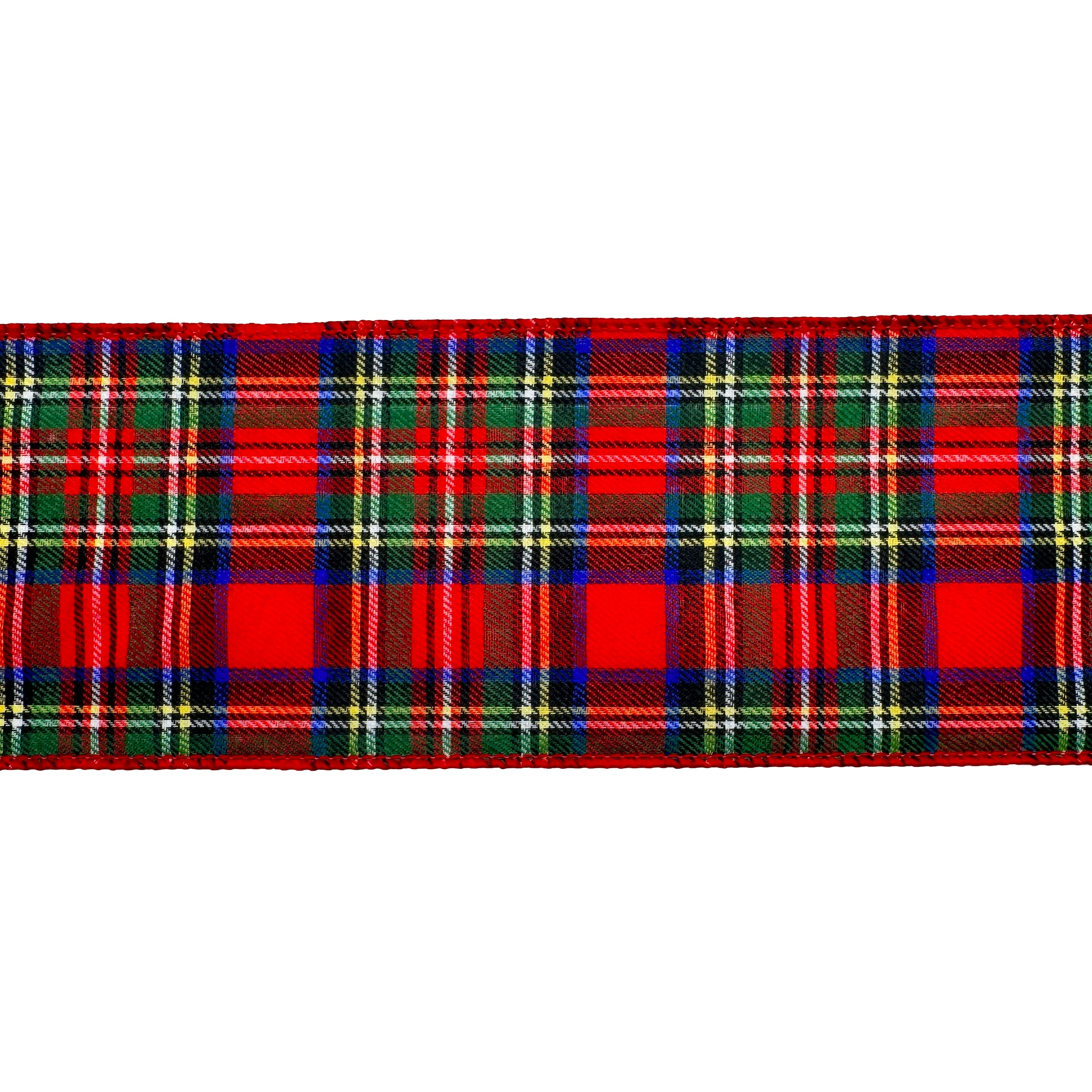 3.5&#x22; x 25ft. Red Tartan Wired Ribbon by Celebrate It&#xAE;